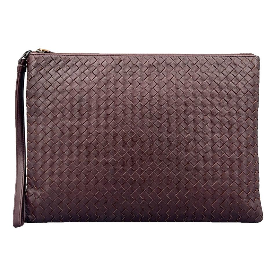 Leather clutch bag