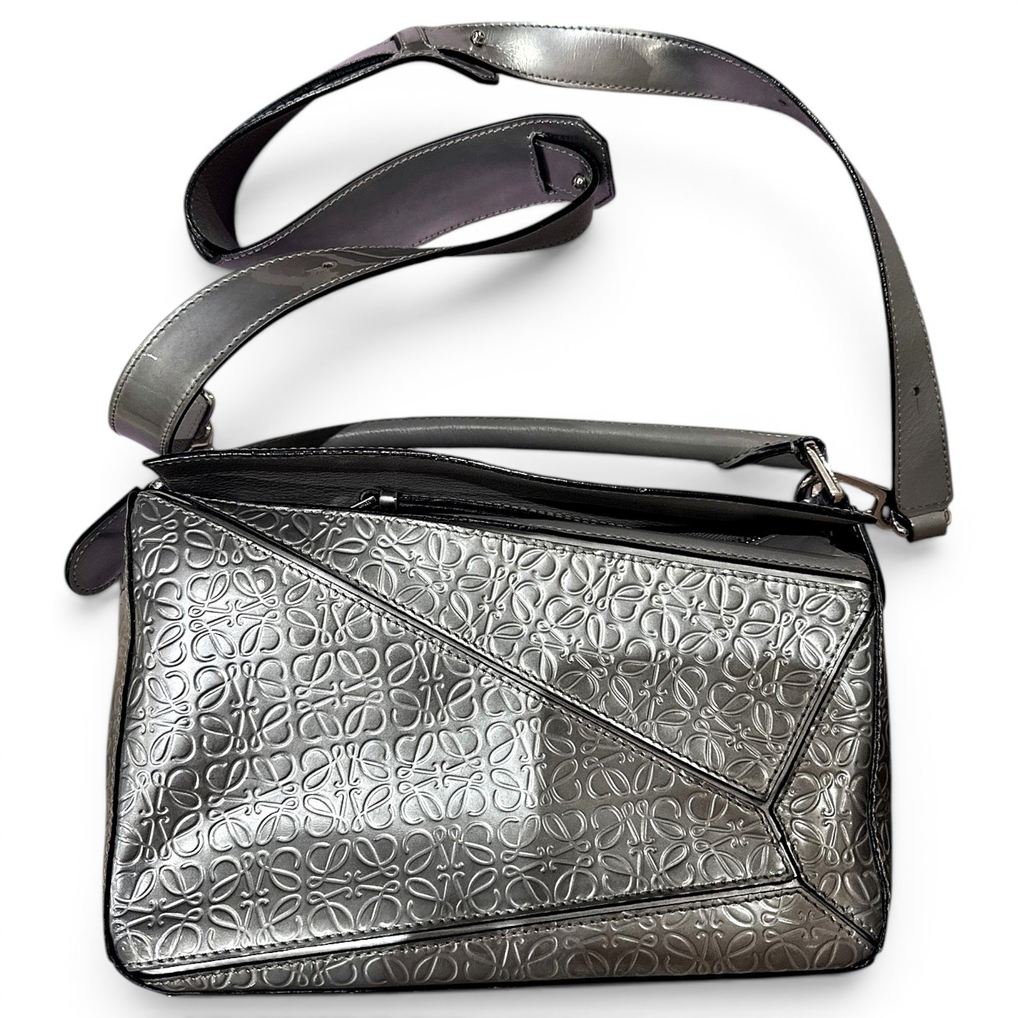 Puzzle leather handbag