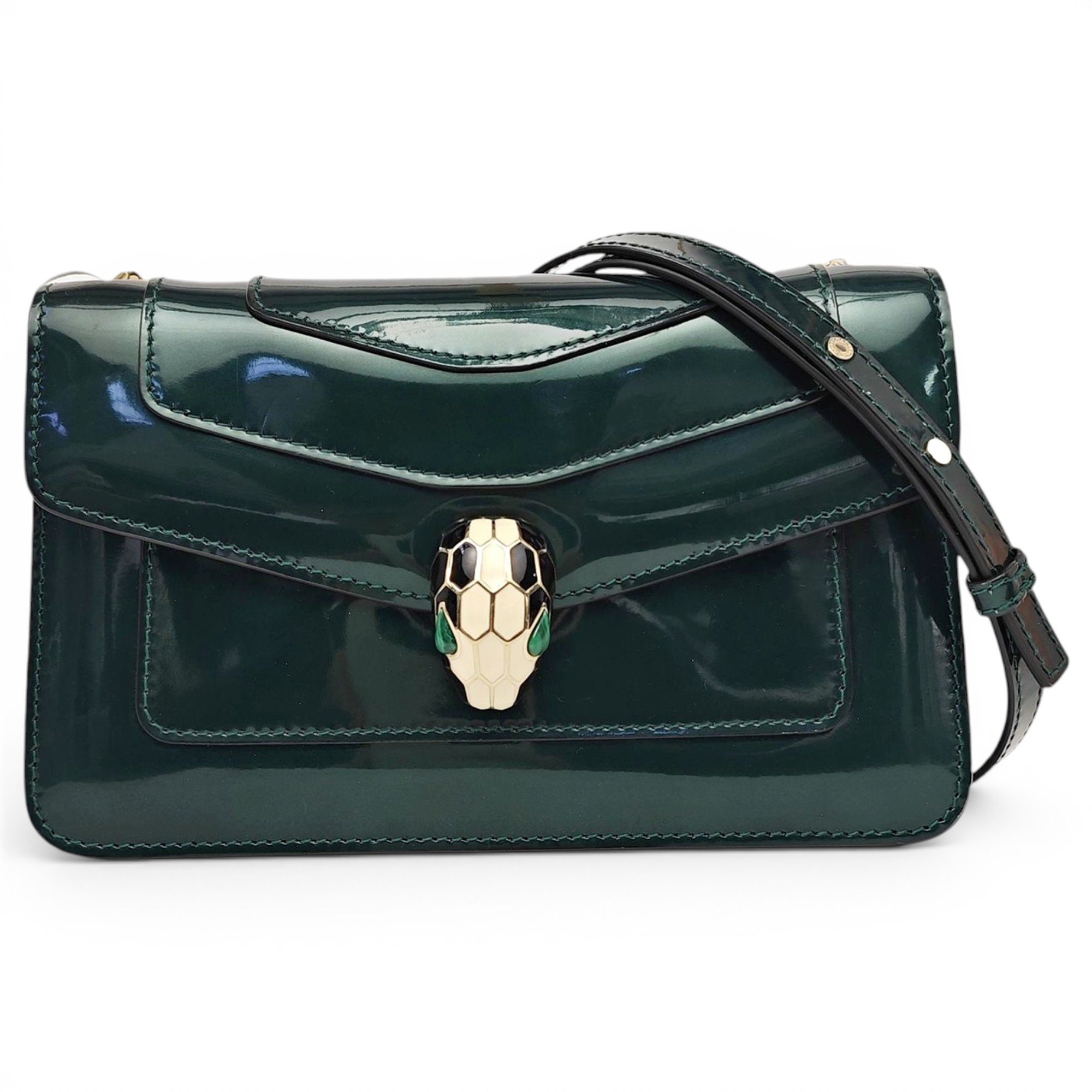 Serpenti patent leather handbag
