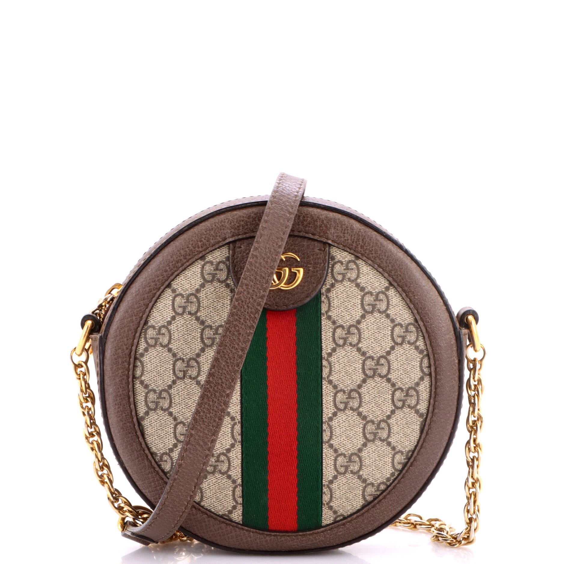Ophidia Round Shoulder Bag GG Coated Canvas Mini