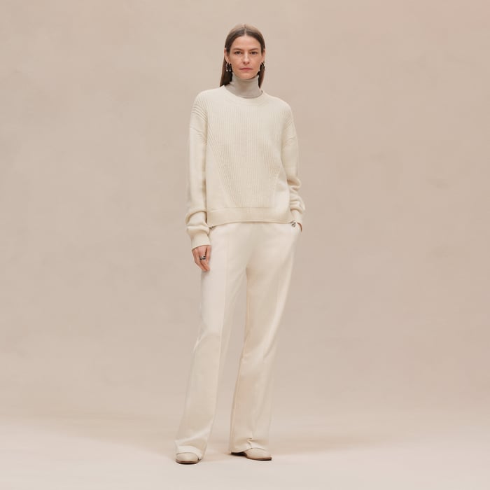 Blanc Naturel Cashmere Long-sleeve Sweater