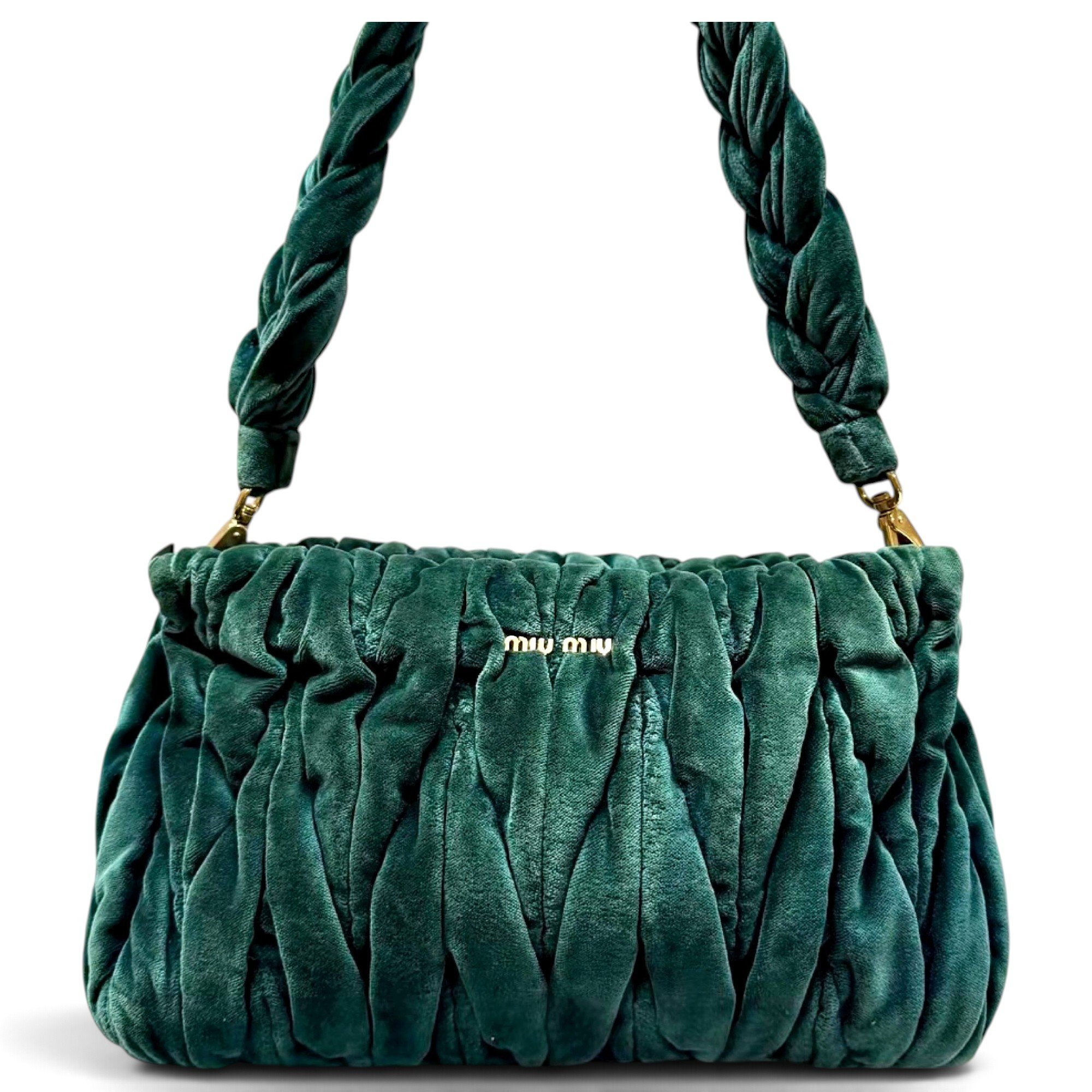 Matelassé velvet handbag