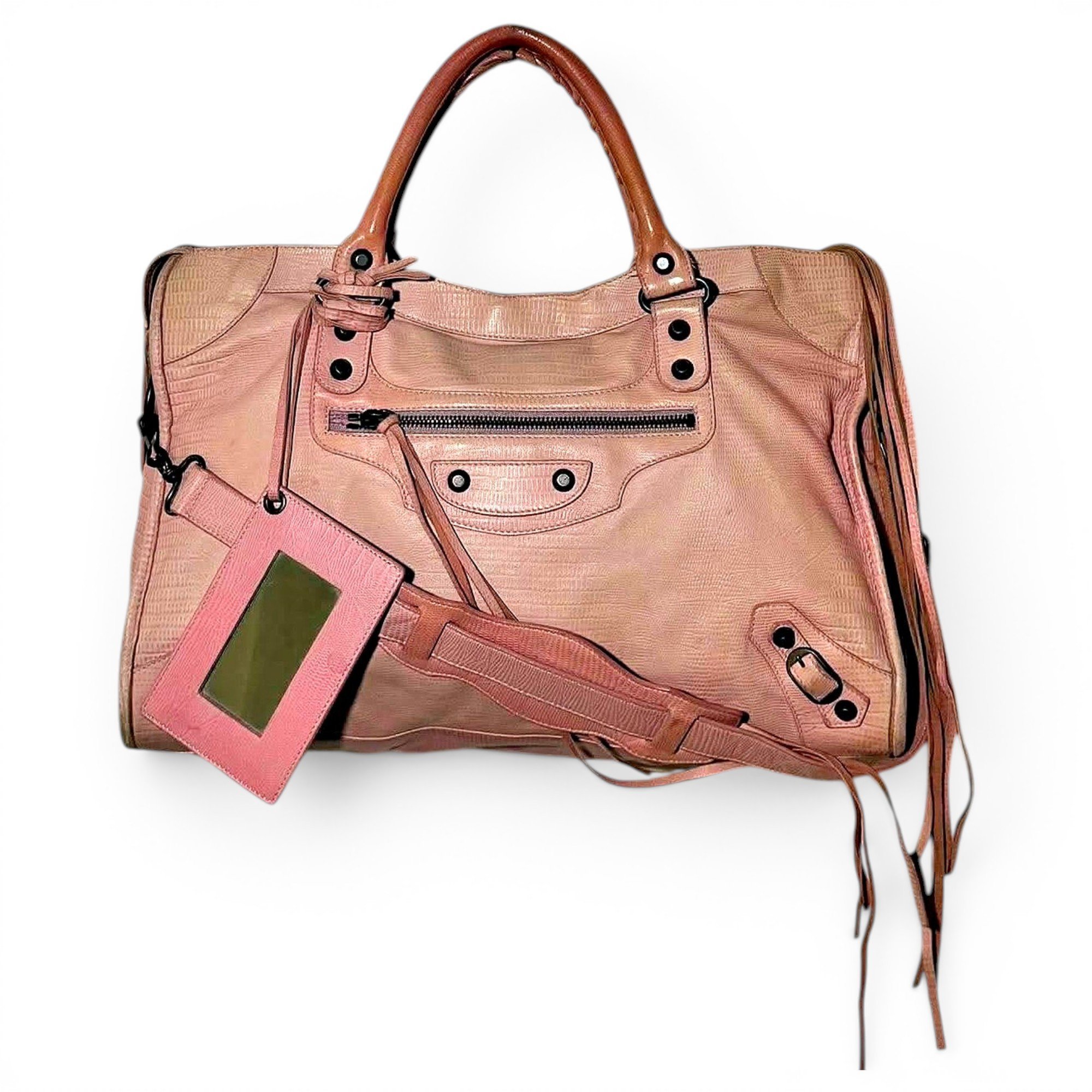 City leather handbag