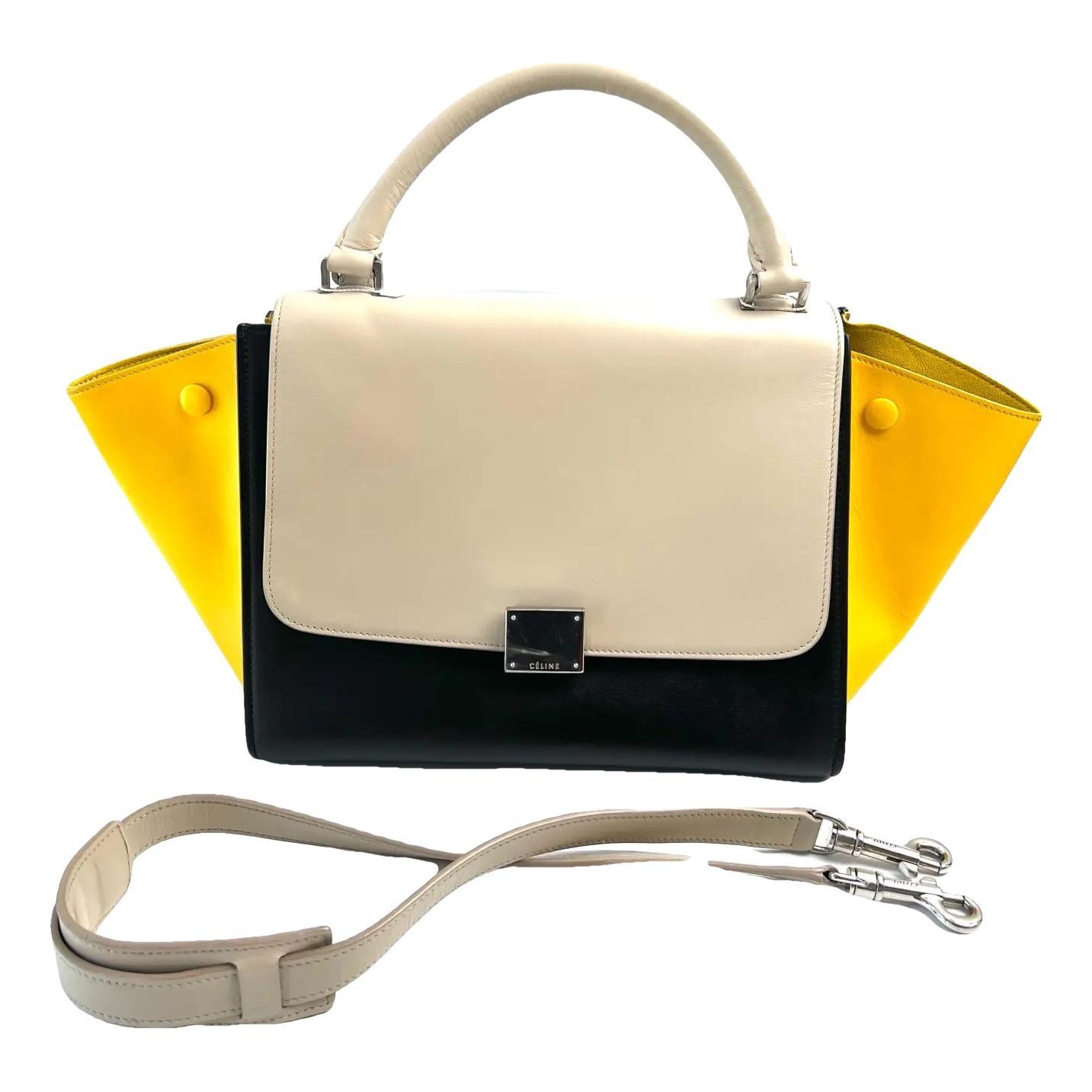 Trapèze leather crossbody bag