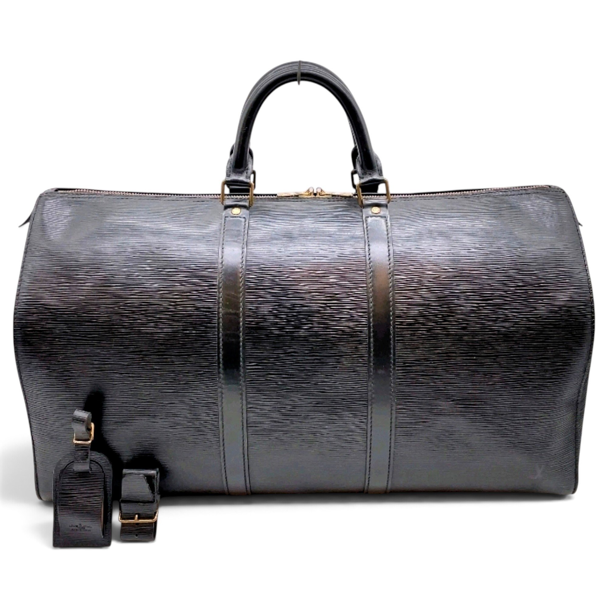 Louis Vuitton Keepall leather travel bag