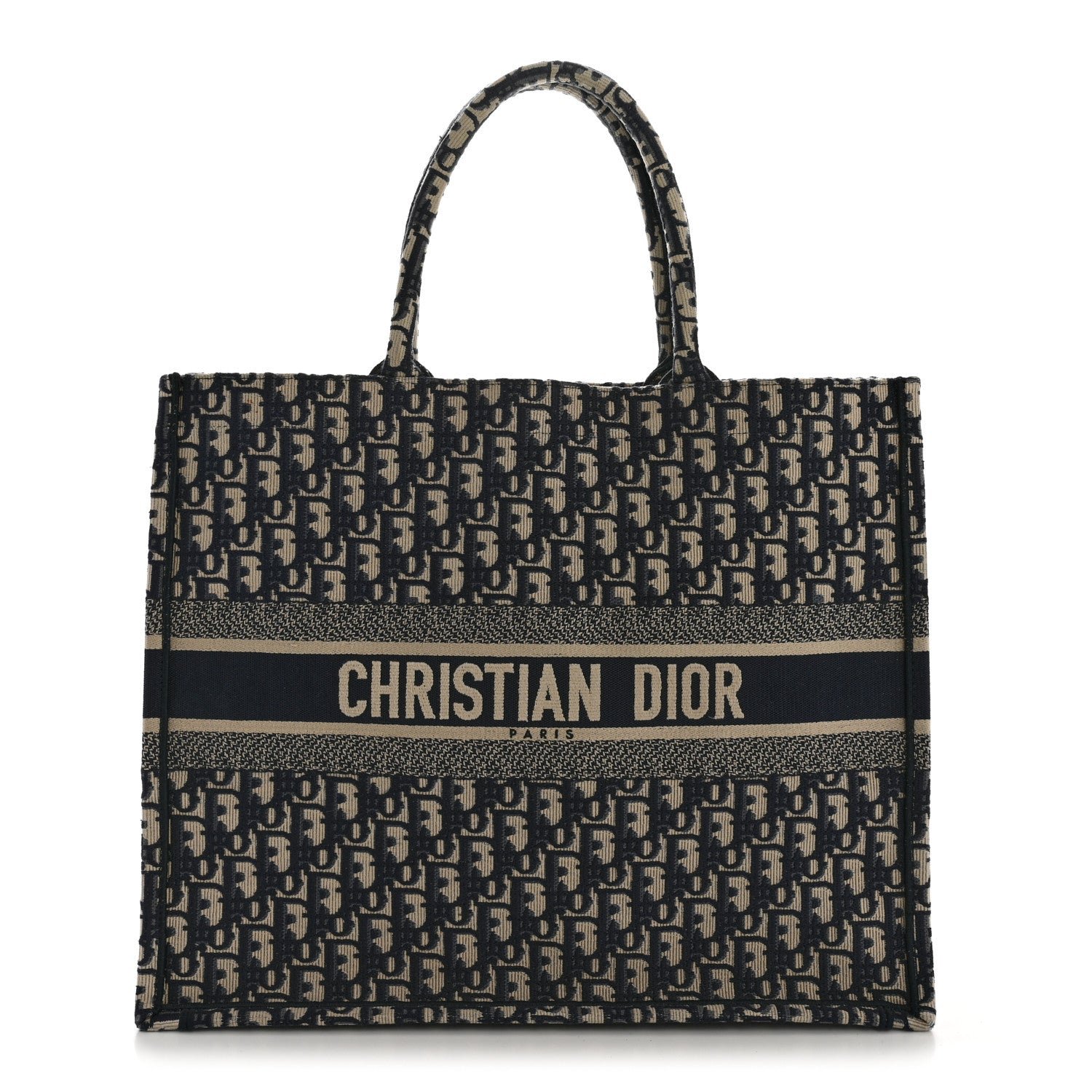 Christian Dior Oblique Large Book Tote Blue Multicolor