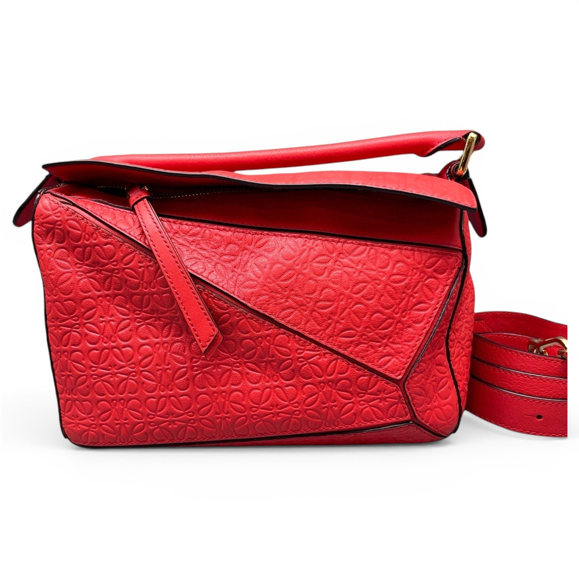 Puzzle leather handbag