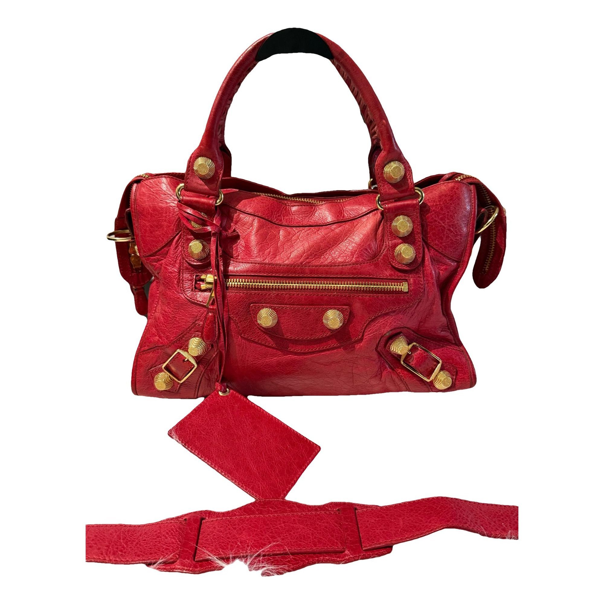 City leather handbag