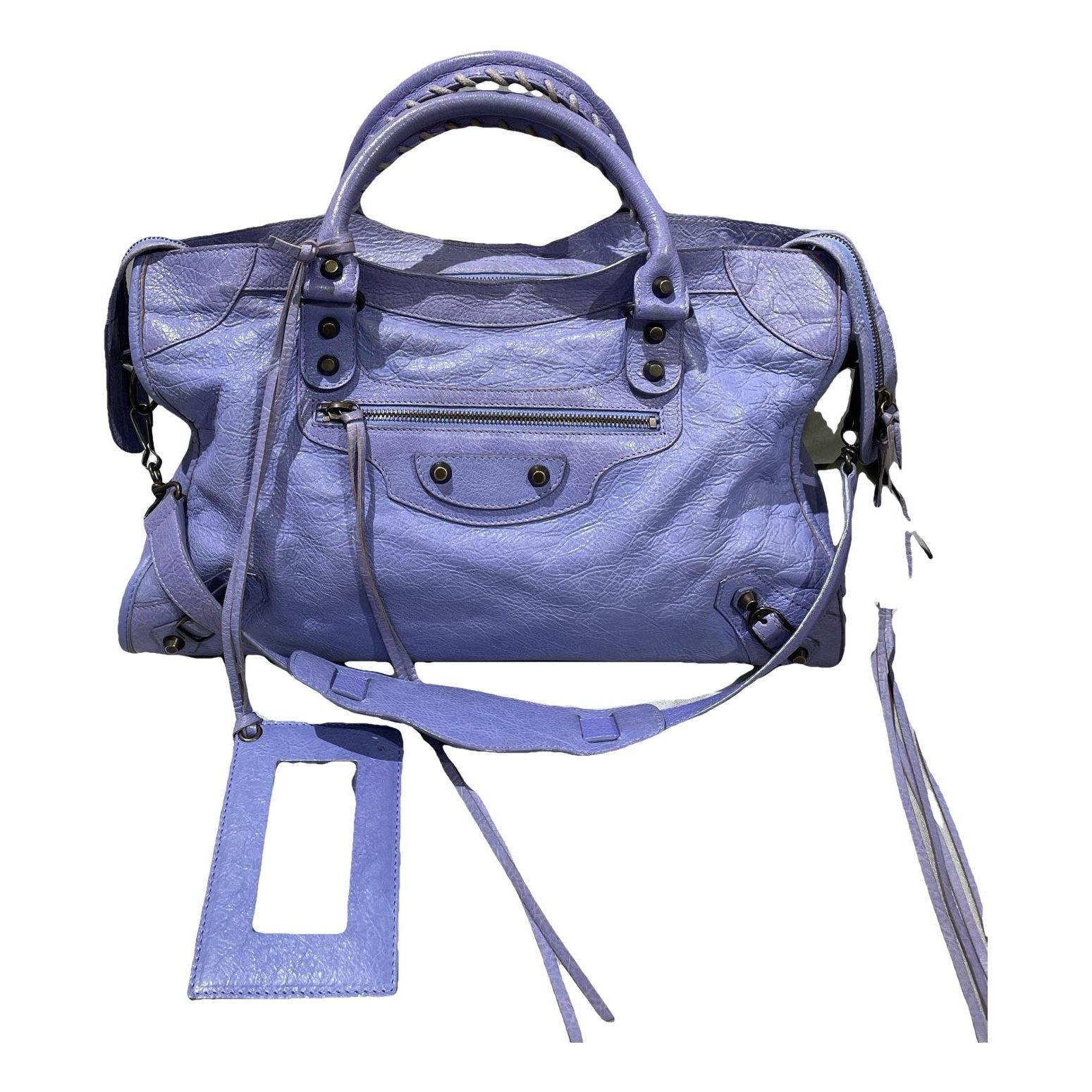 City leather handbag