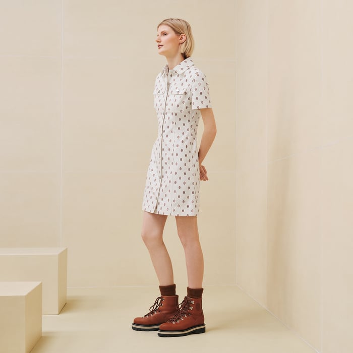 Marron Fauve "Chaine d'Ancre" Denim Dress
