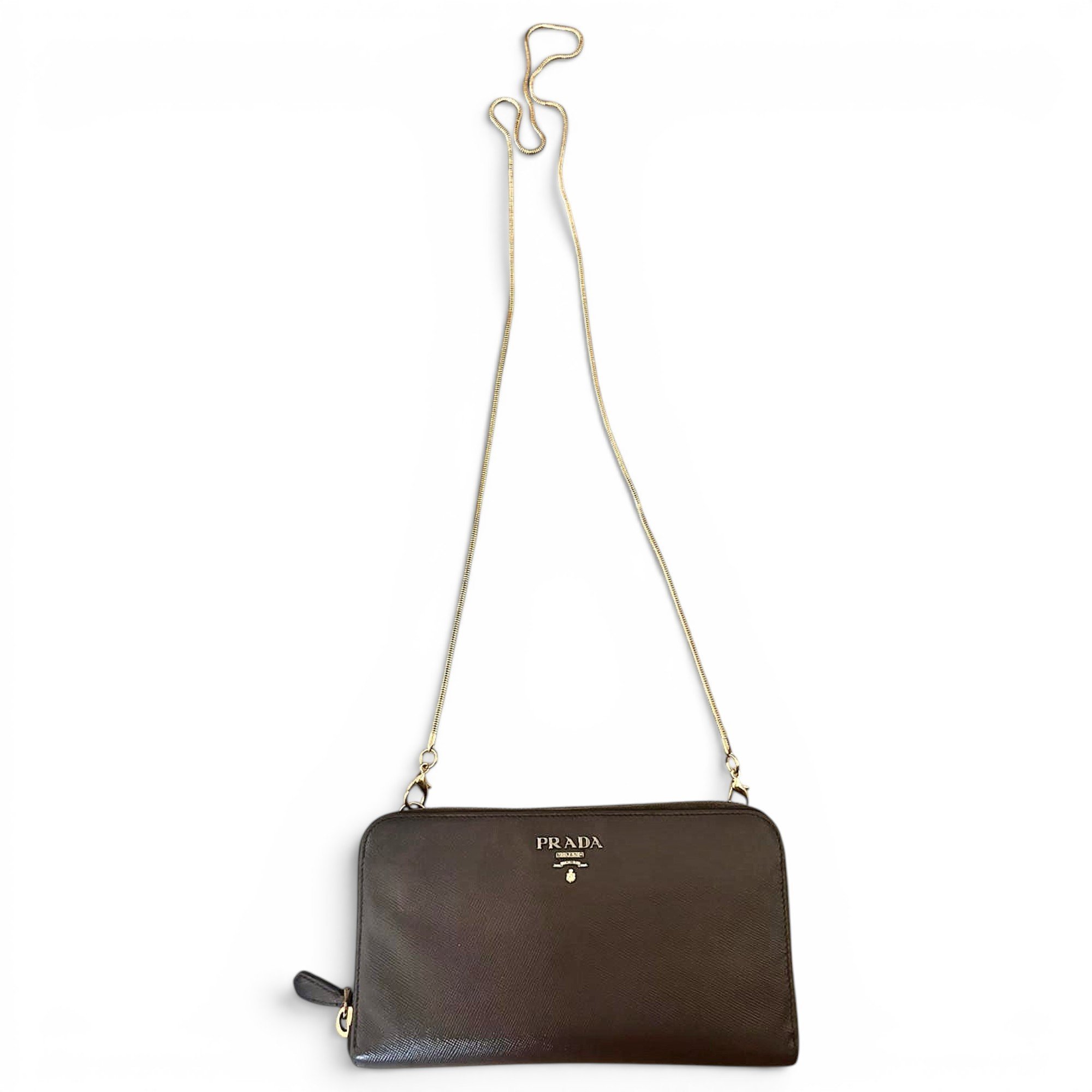 Leather clutch bag