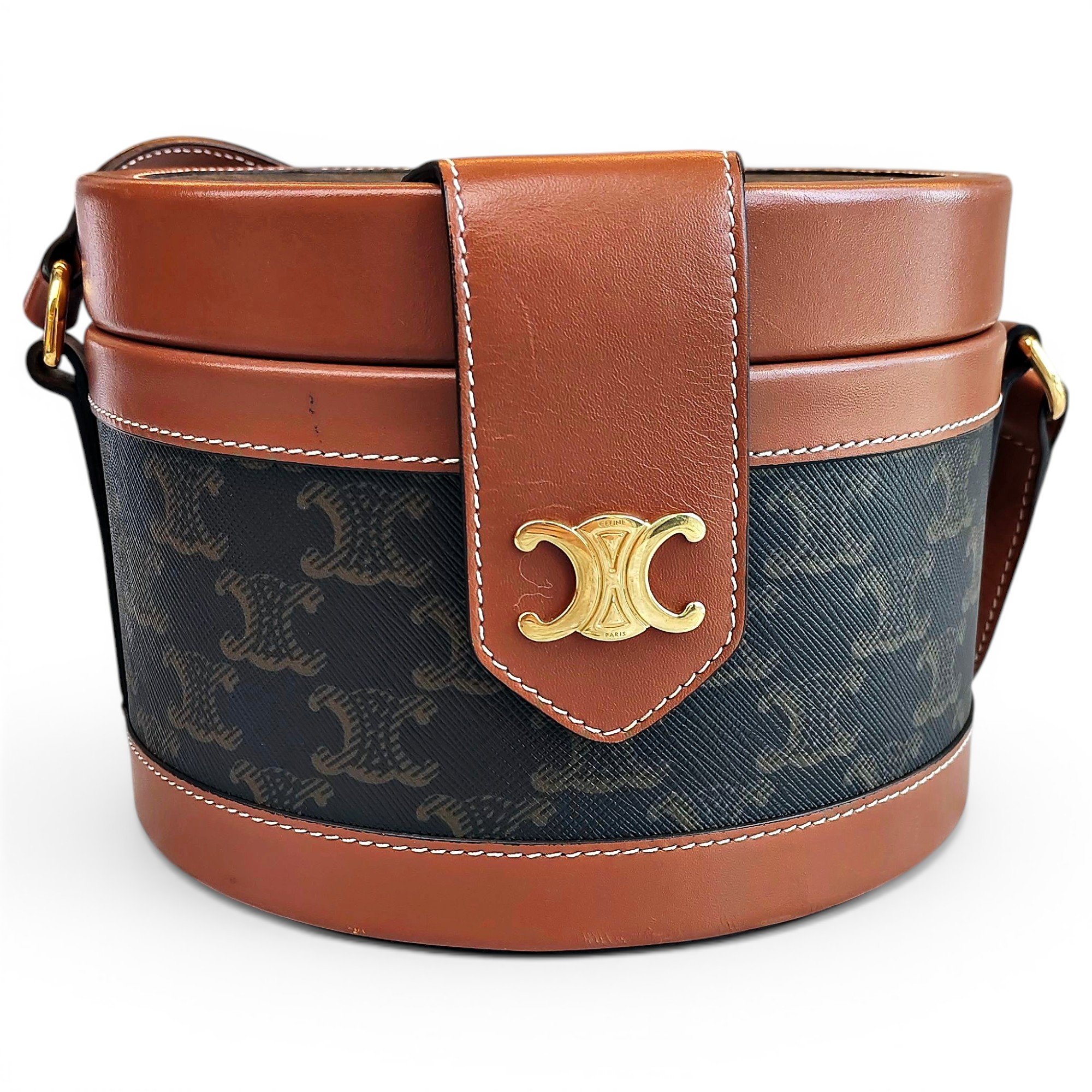 Tambour leather crossbody bag