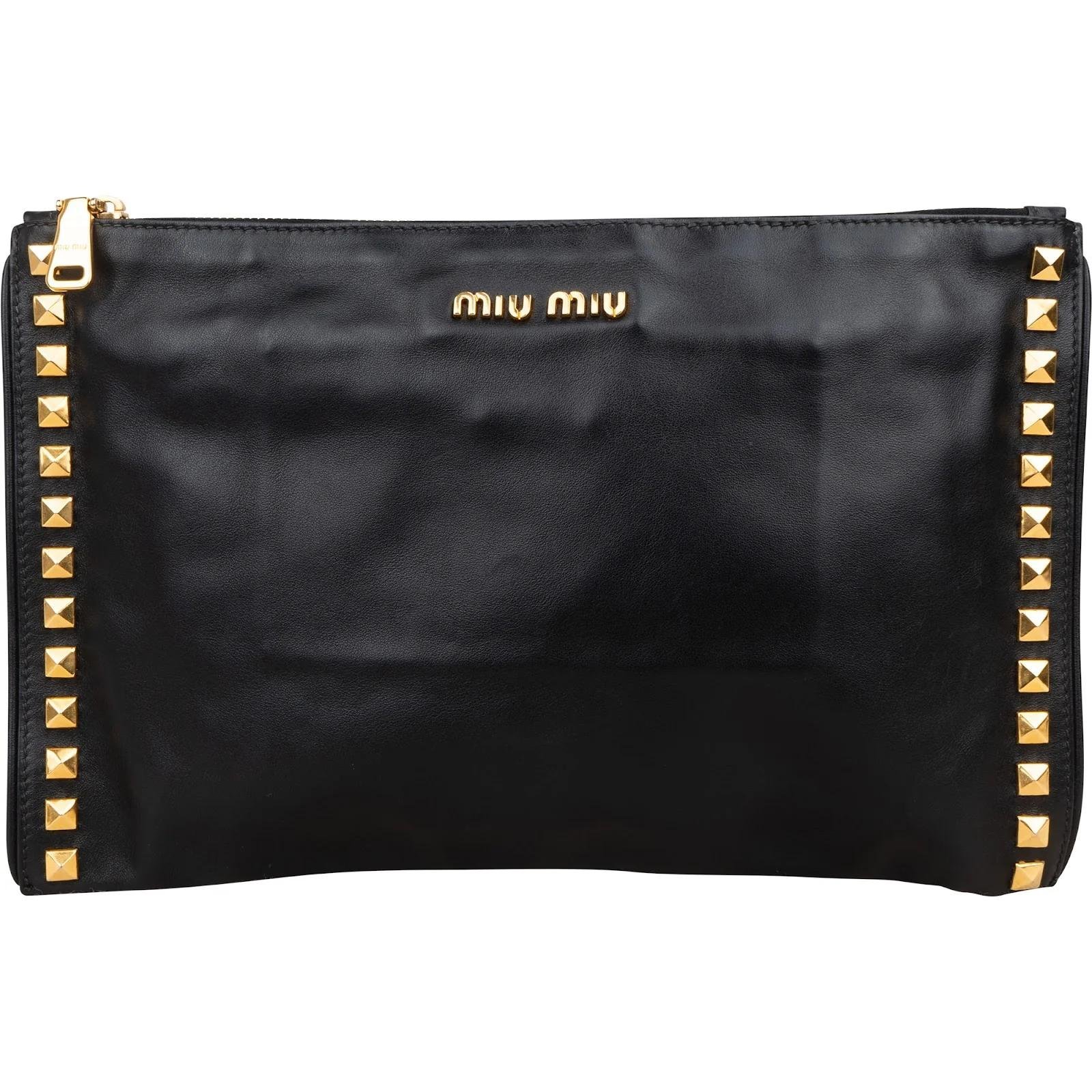 Leather clutch bag