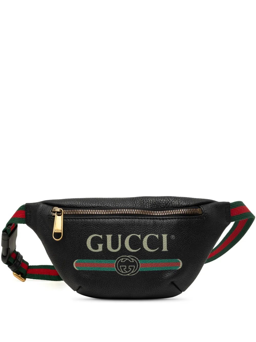 2000-2015 Small Grained Calfskin Web Logo belt bag