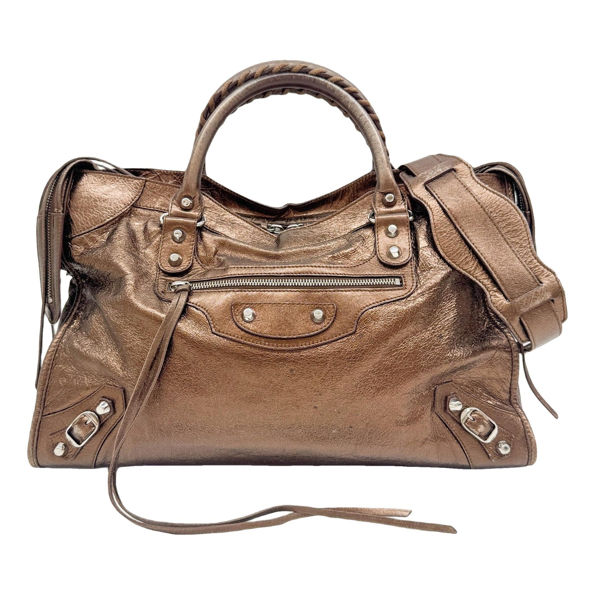 City leather handbag