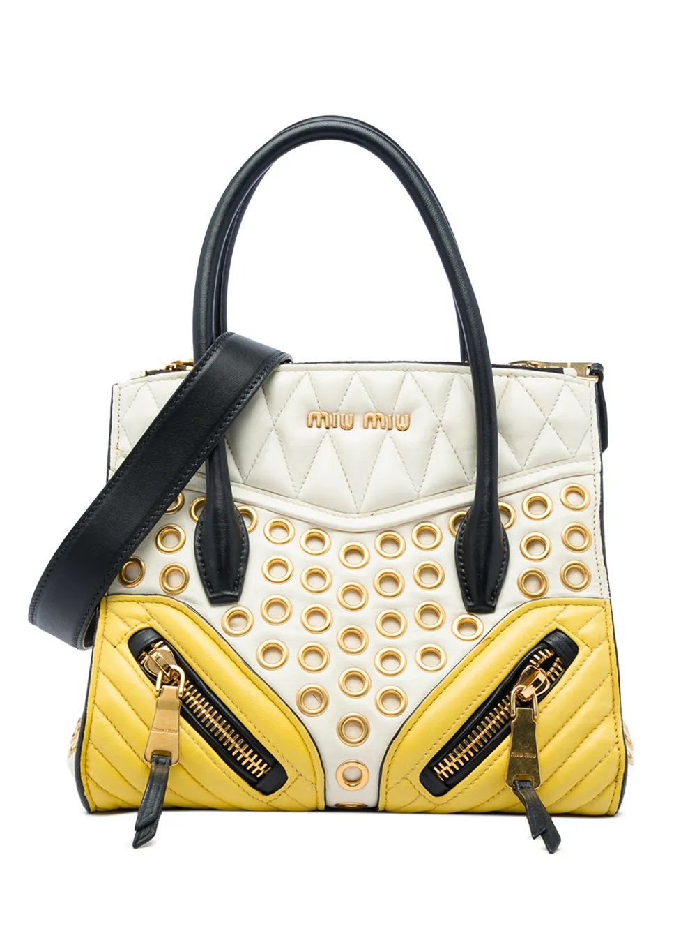 2010-2026 Small Tricolor Nappa Grommet Biker satchel