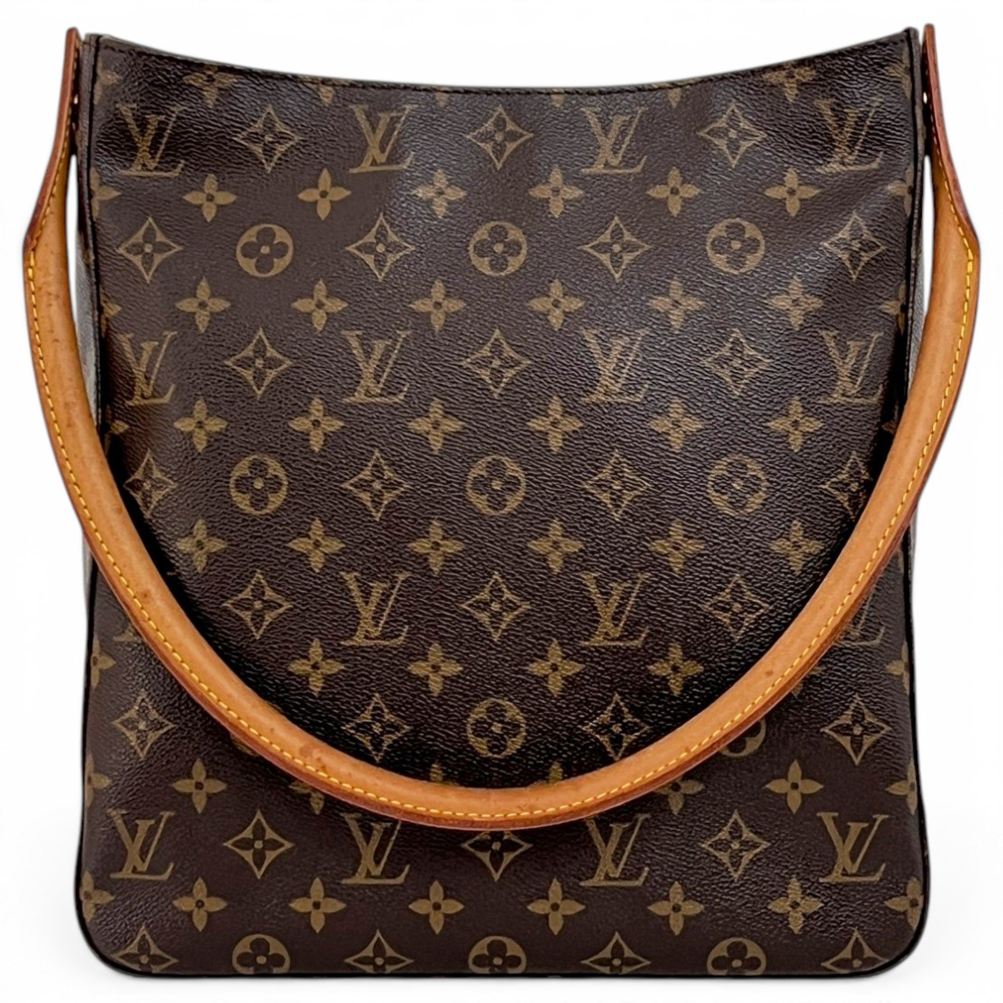 Looping leather handbag