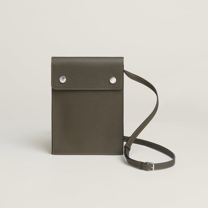 Vert Loden Hermèsnap Vertical to Go Pouch