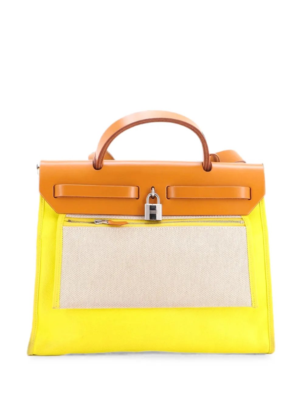 Herbag Zip Berline Vache Canvas and Leather 31 shoulder bag