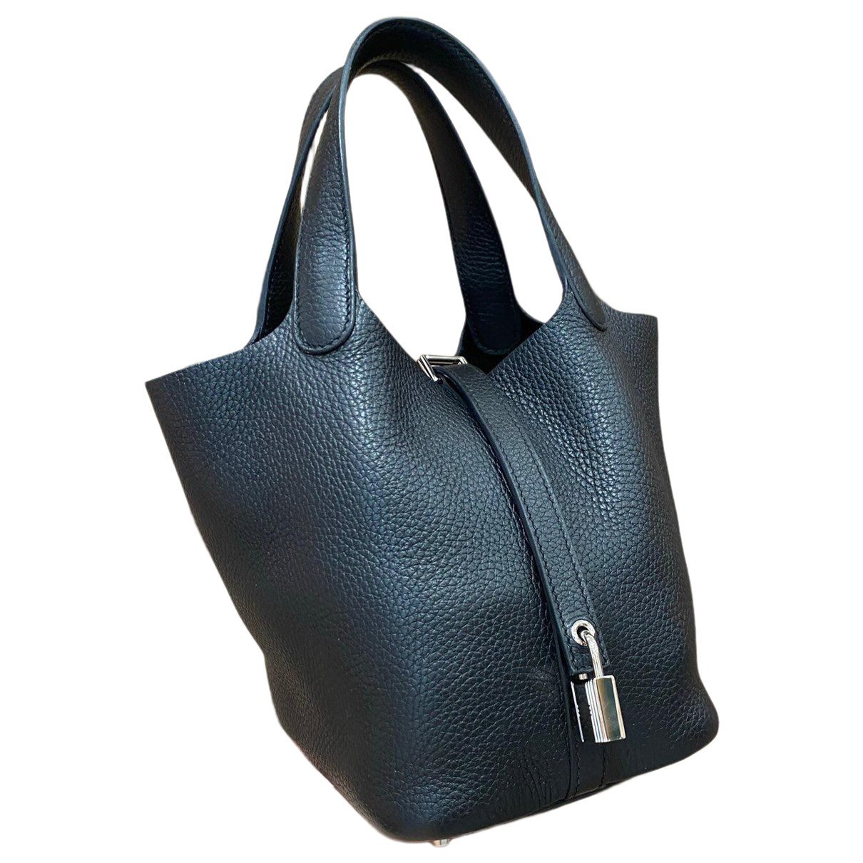 Hermes Picotin 18 Handbag Black Clemence Leather