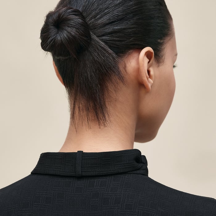 Noir Ascot Collar Shirt