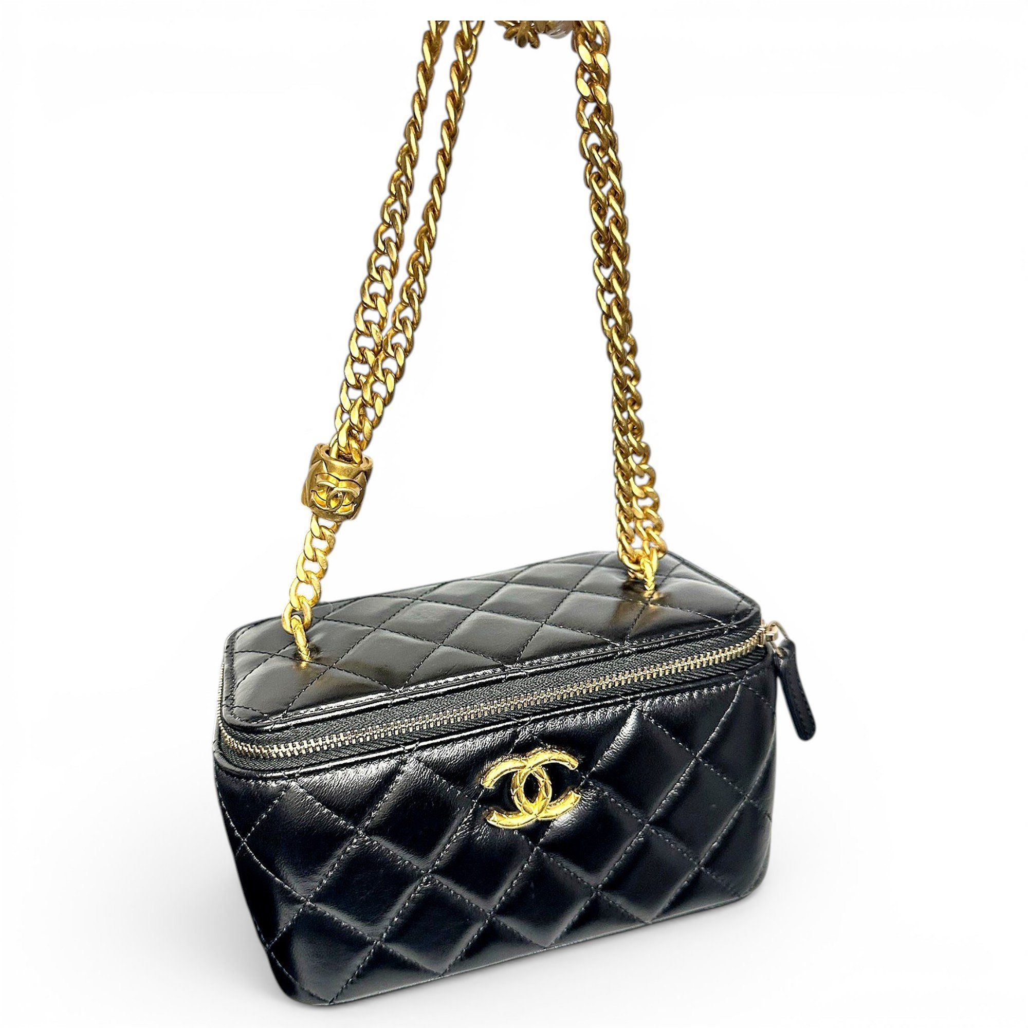 Vanity leather handbag