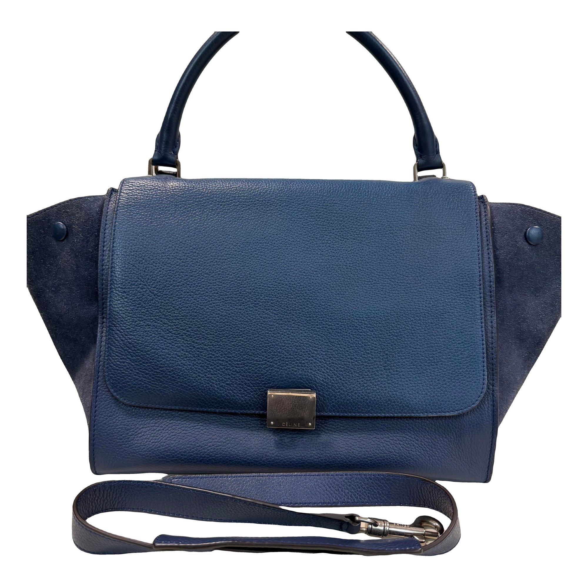 Trapèze leather handbag