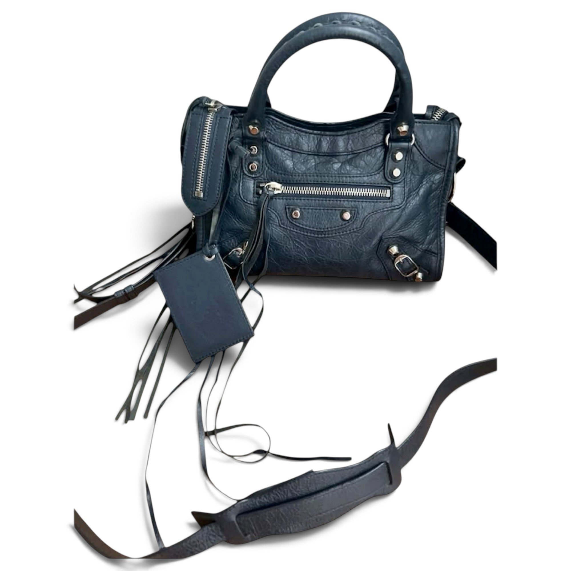 City leather handbag