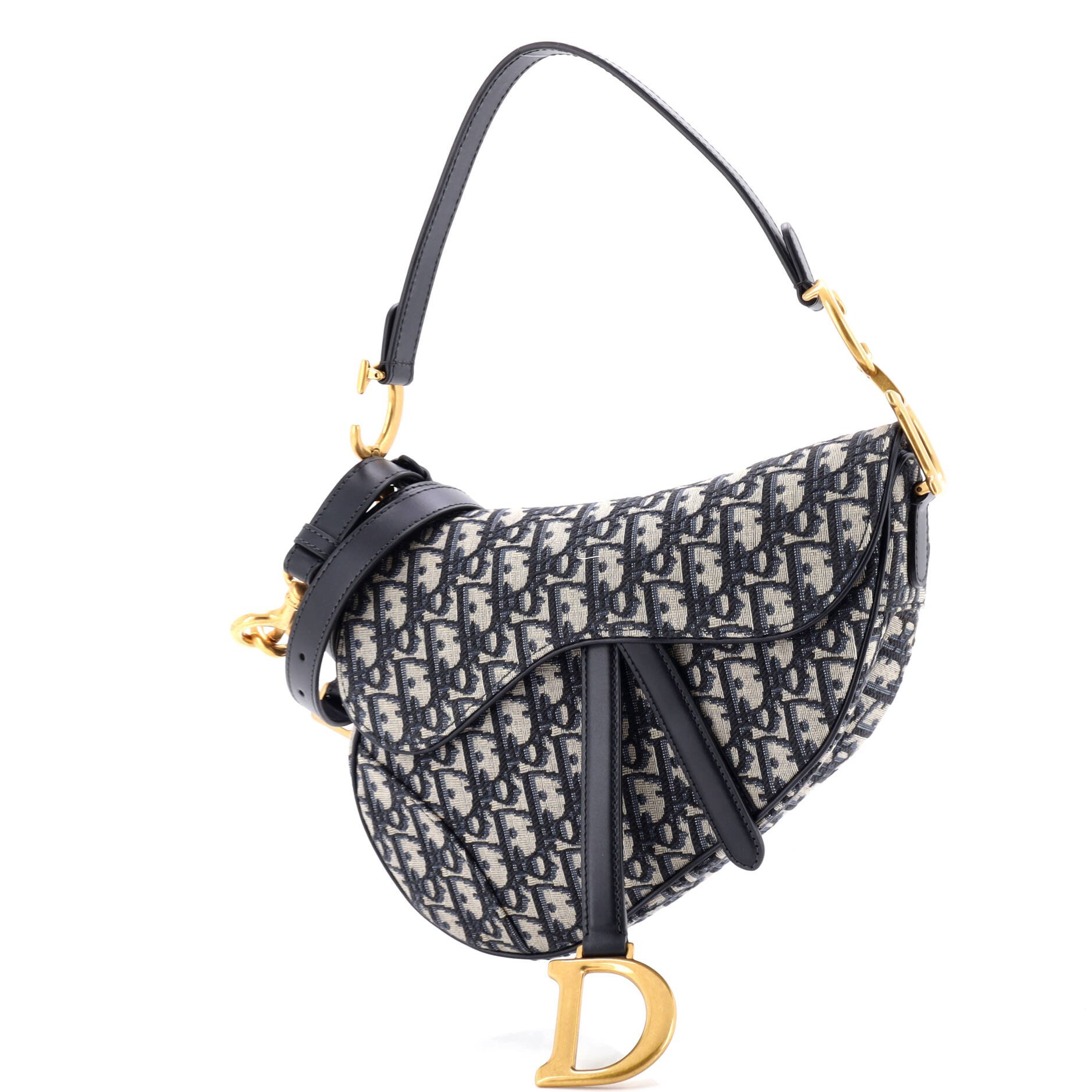 Dior Saddle Handbag with Strap Oblique Canvas Medium