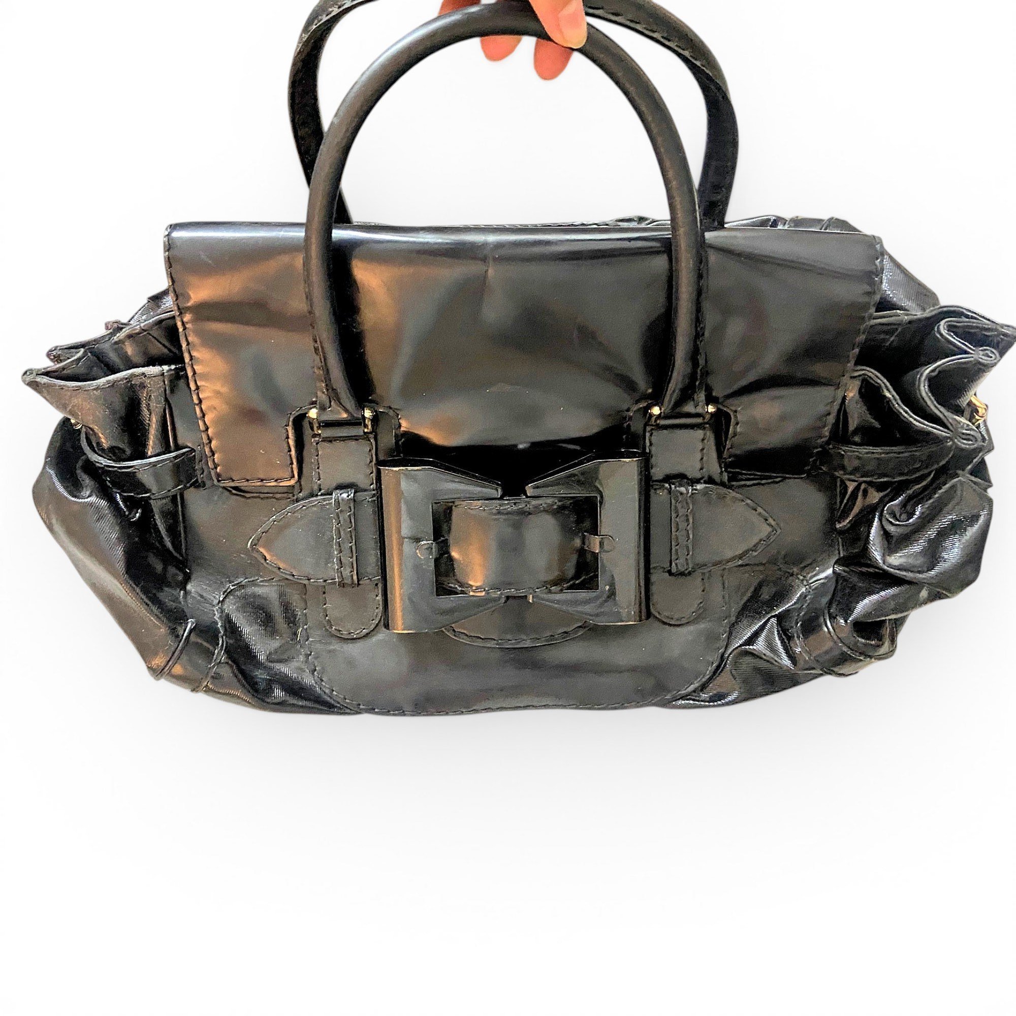 Patent leather handbag