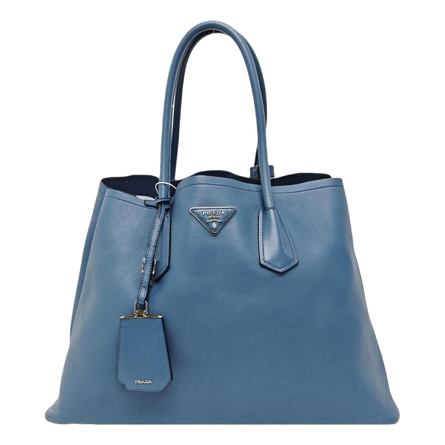 Double leather handbag