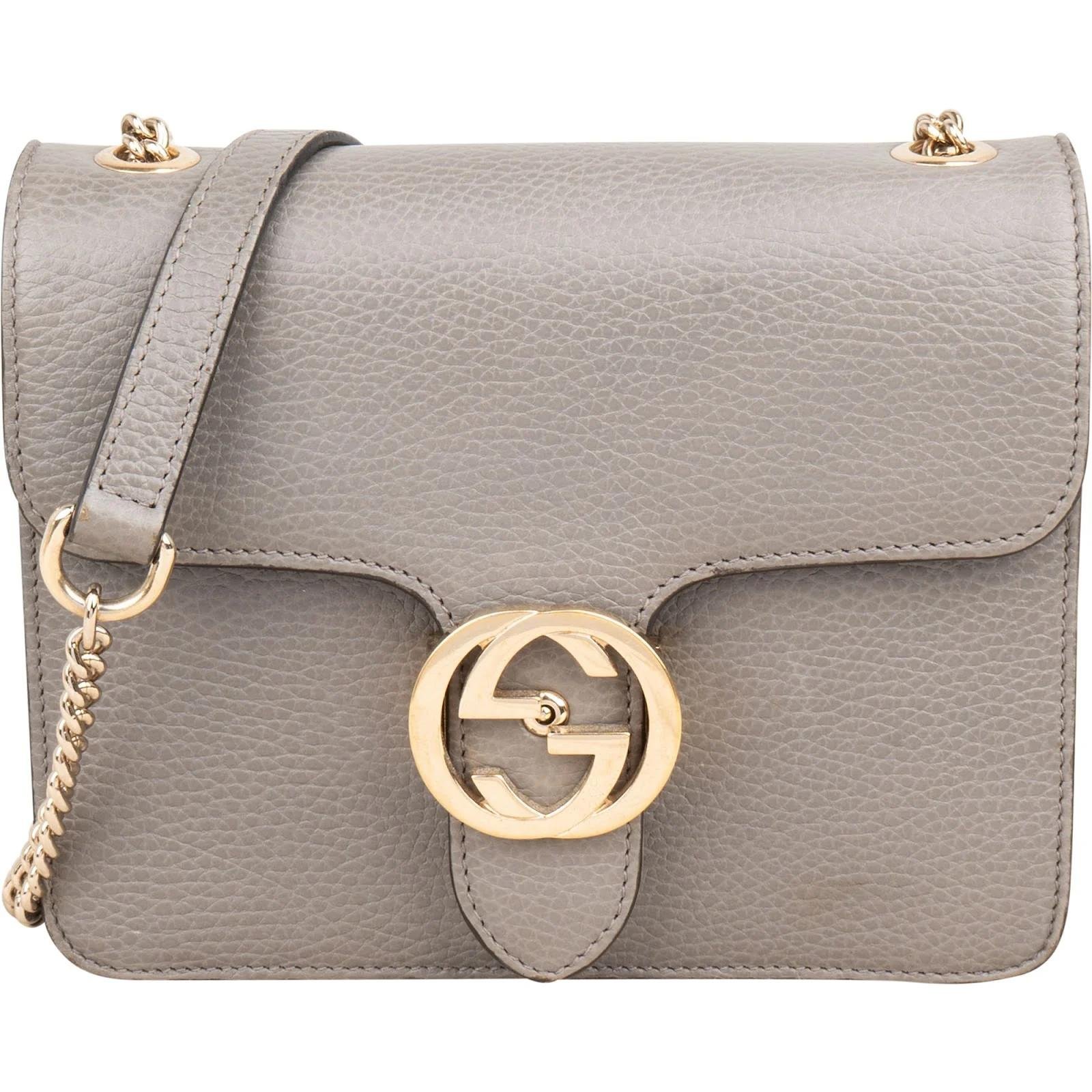 Interlocking leather crossbody bag