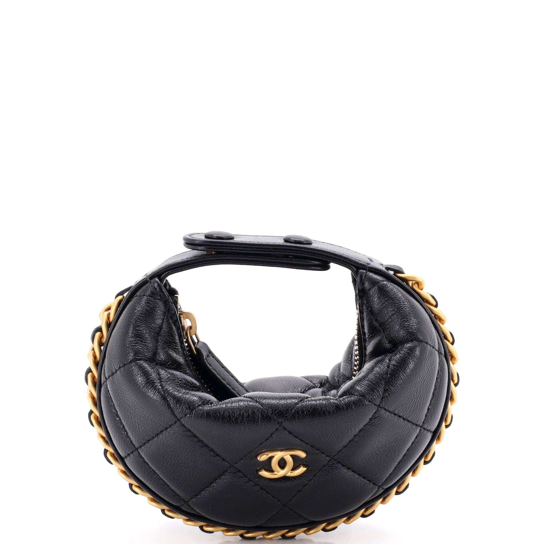 Chain Around Hobo Pouch Quilted Lambskin Extra Mini