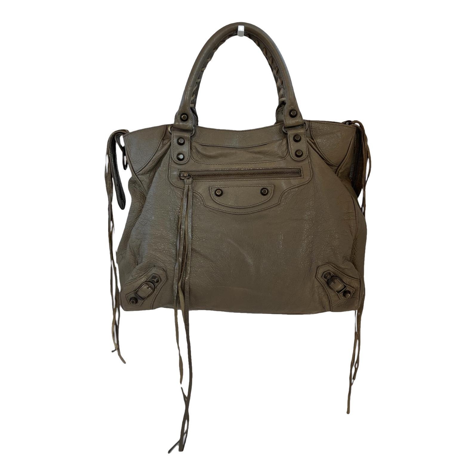 City leather handbag
