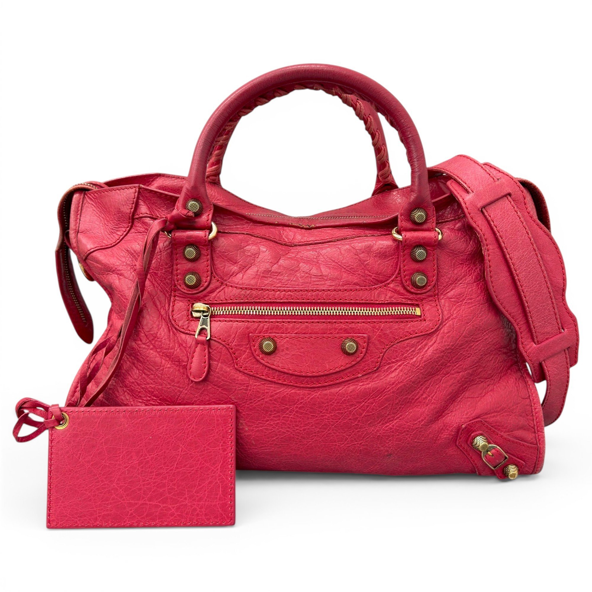 City leather handbag