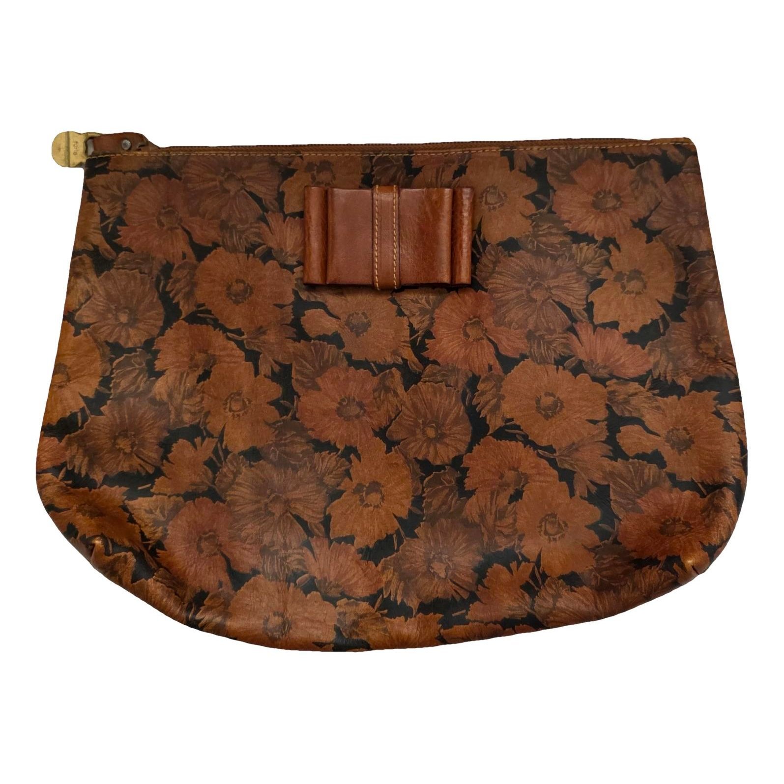 Leather clutch bag