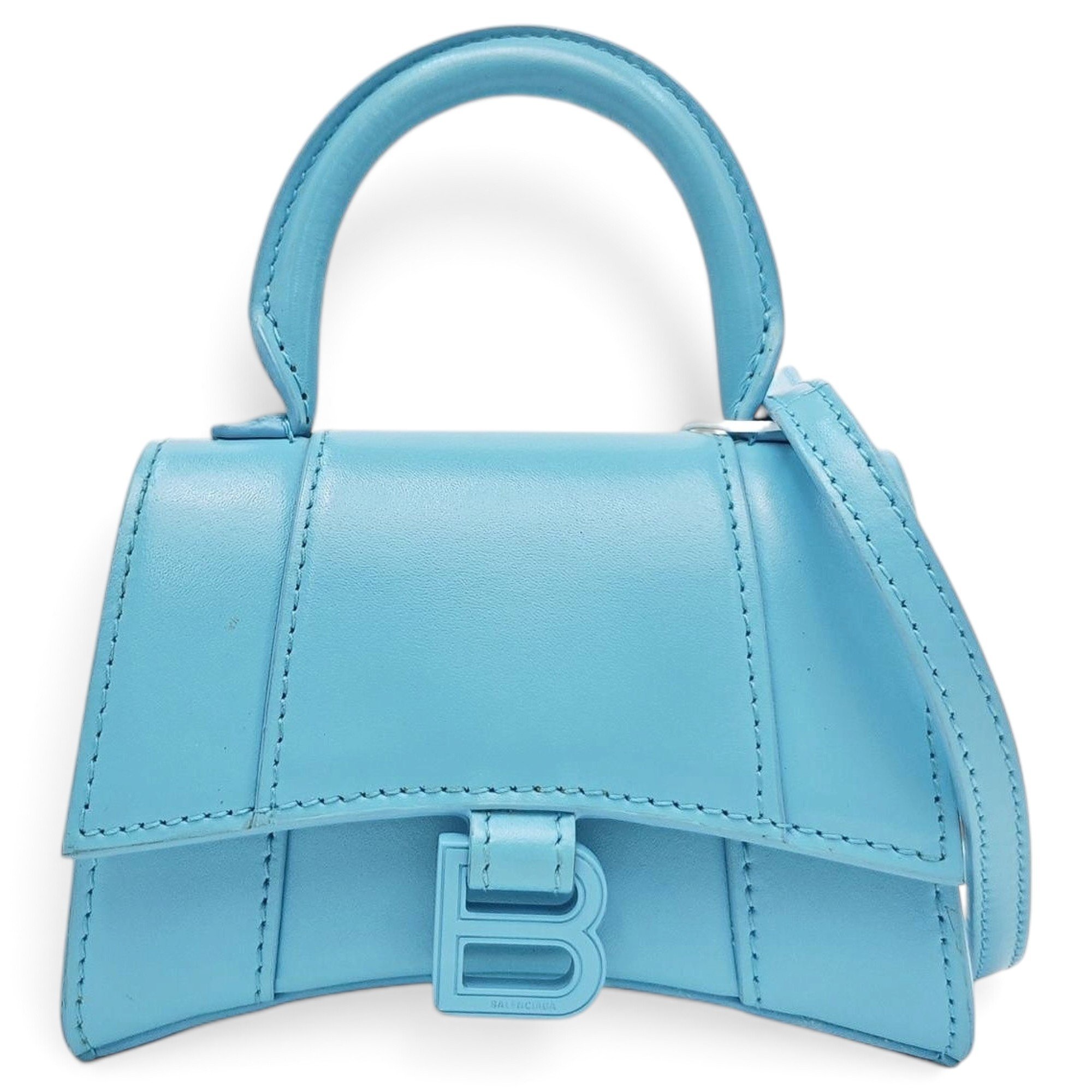 Hourglass leather handbag
