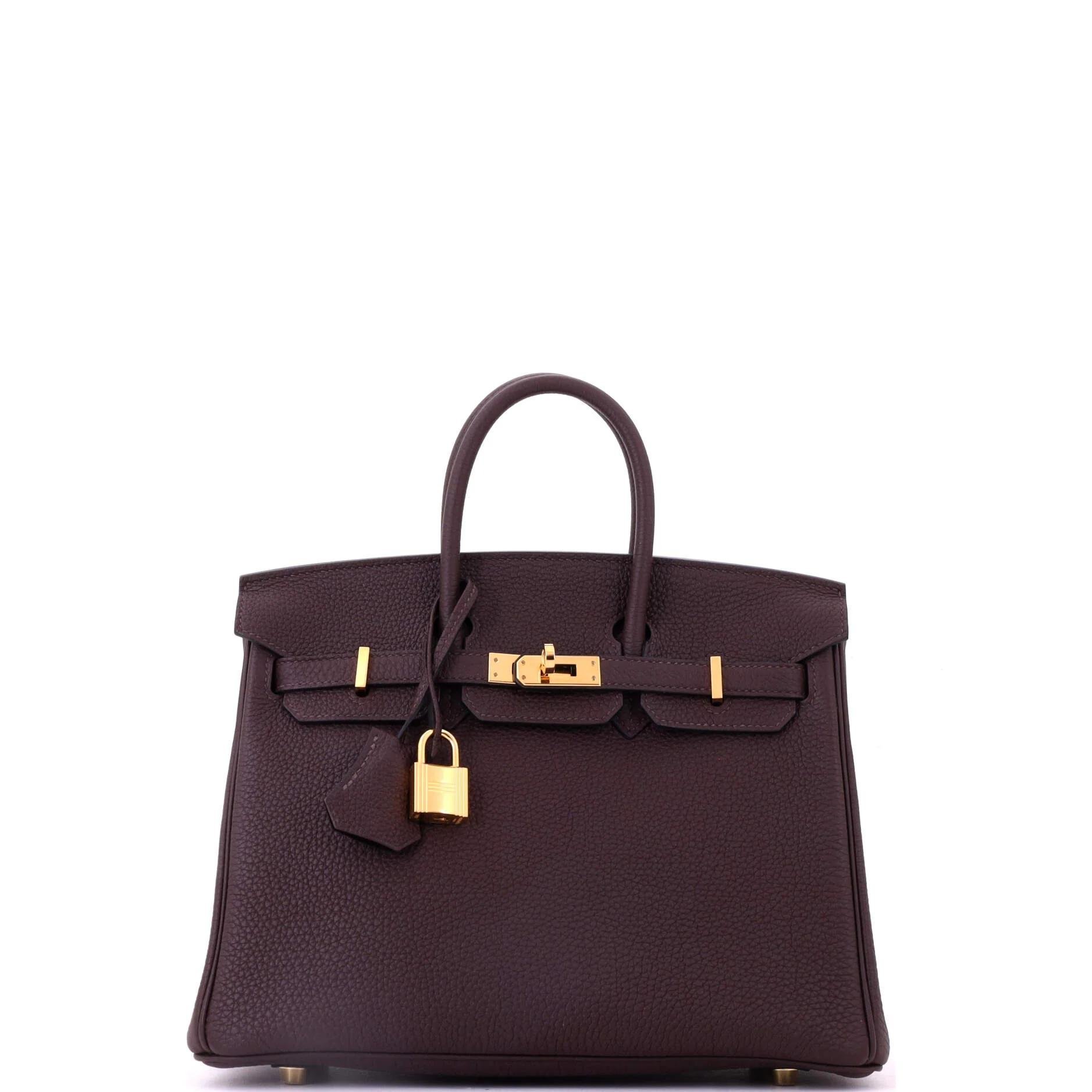 Hermes Birkin 25 Handbag Havane Togo Leather 2018