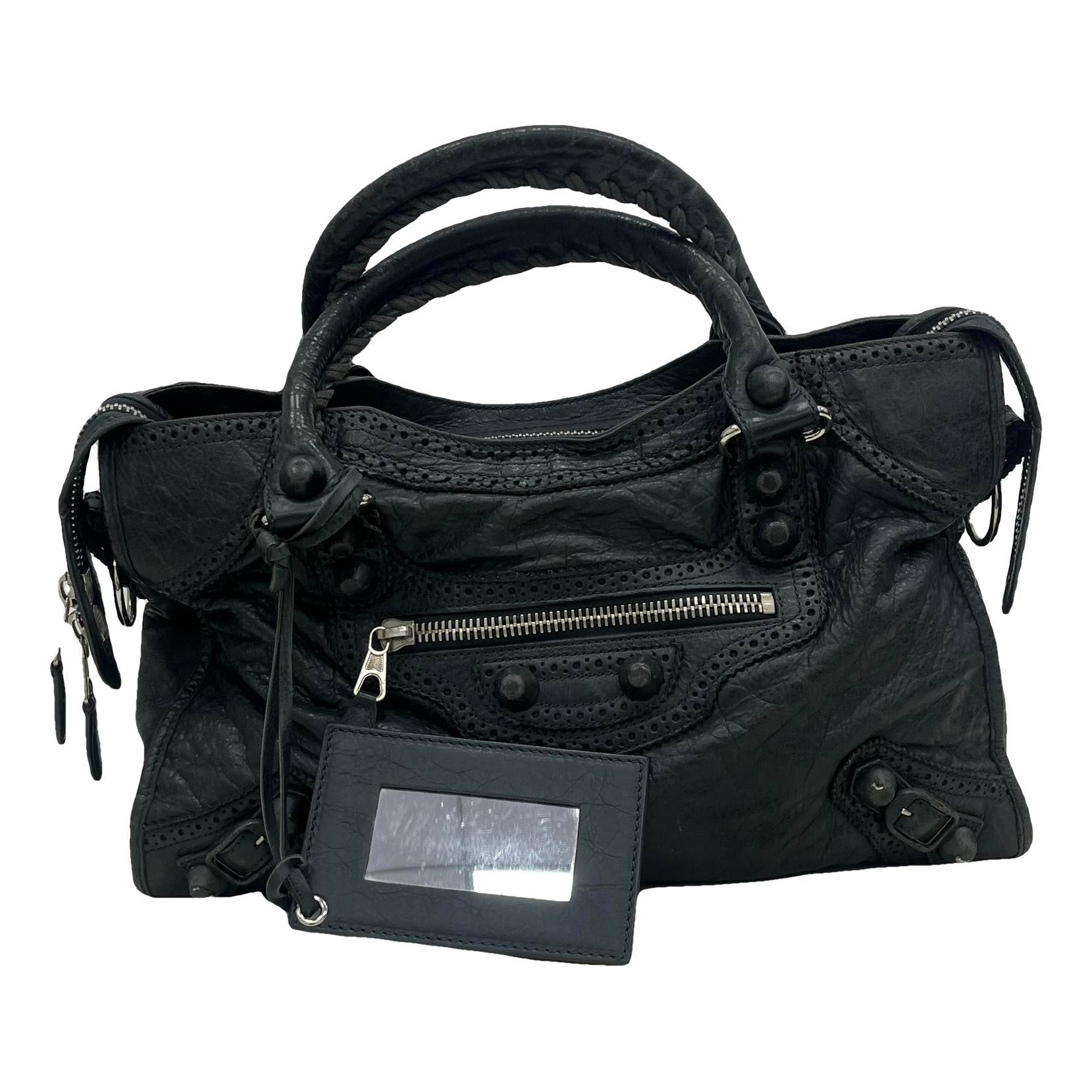City leather handbag