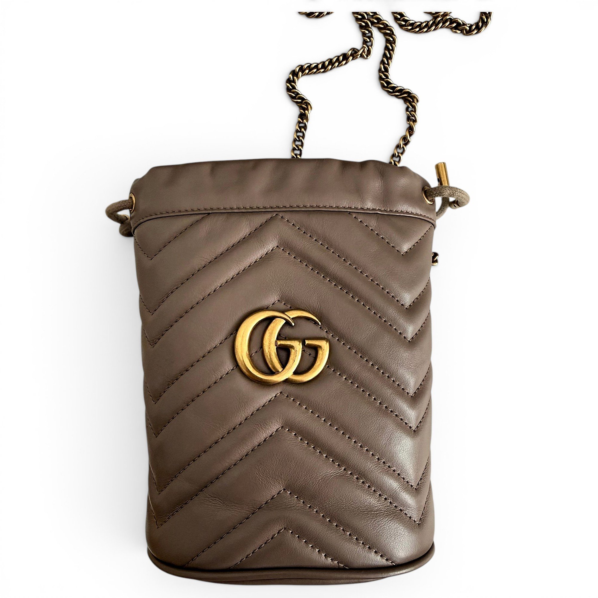 GG Marmont Chain Bucket leather crossbody bag