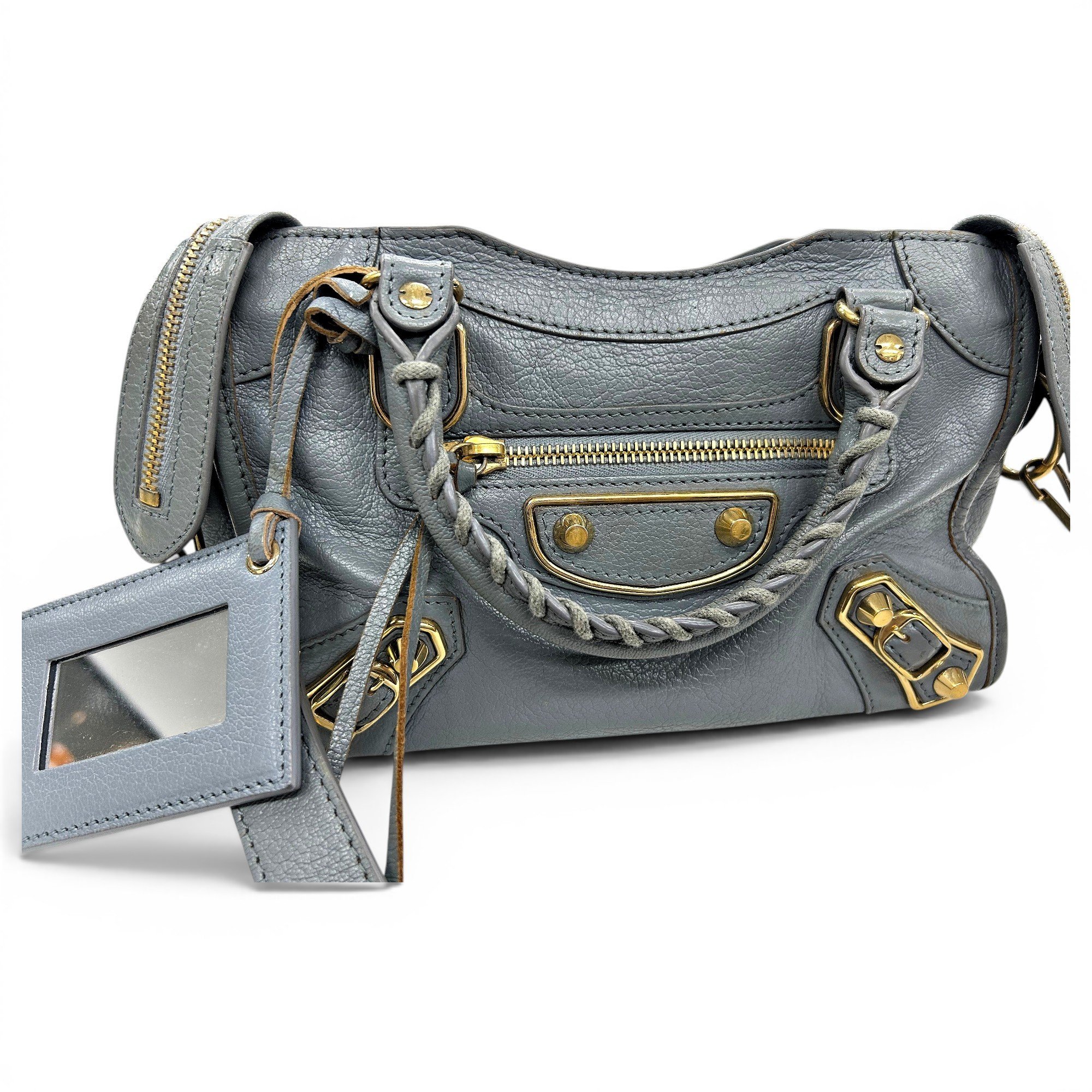 Classic Metalic leather handbag