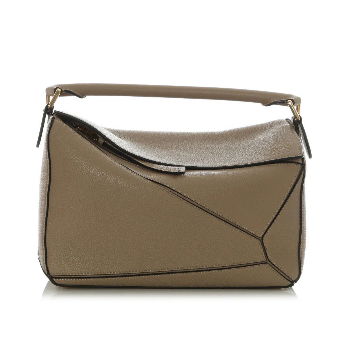 Puzzle leather handbag