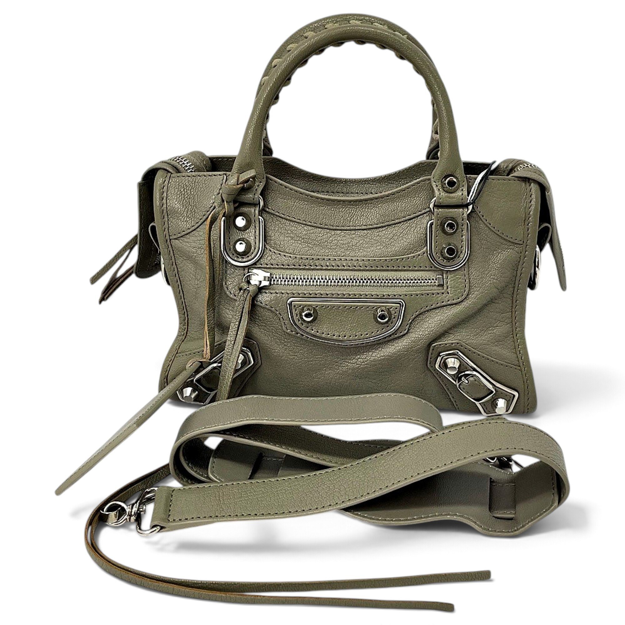 City leather handbag