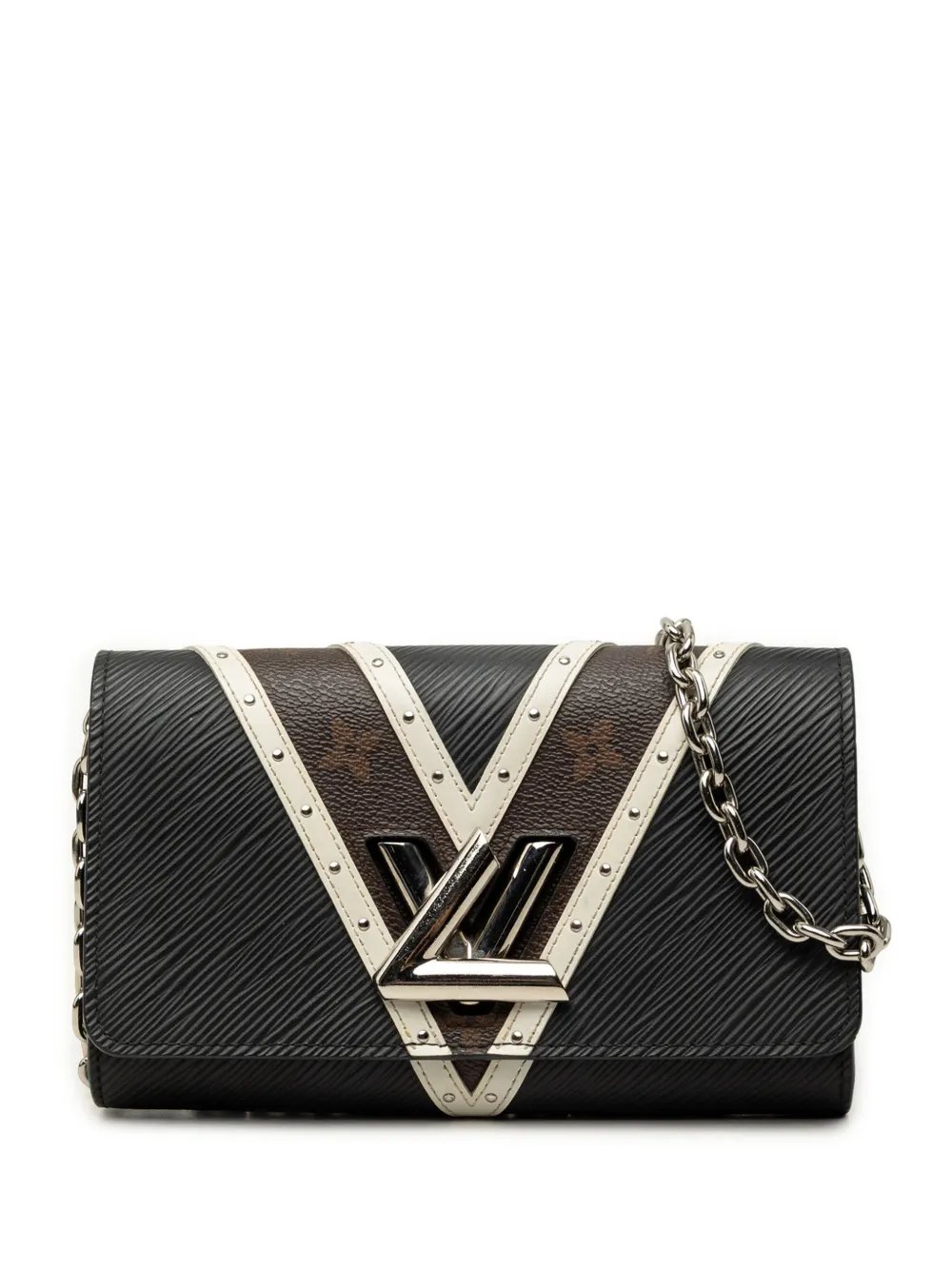 2018 Epi Monogram Studded Twist Wallet on Chain crossbody bag
