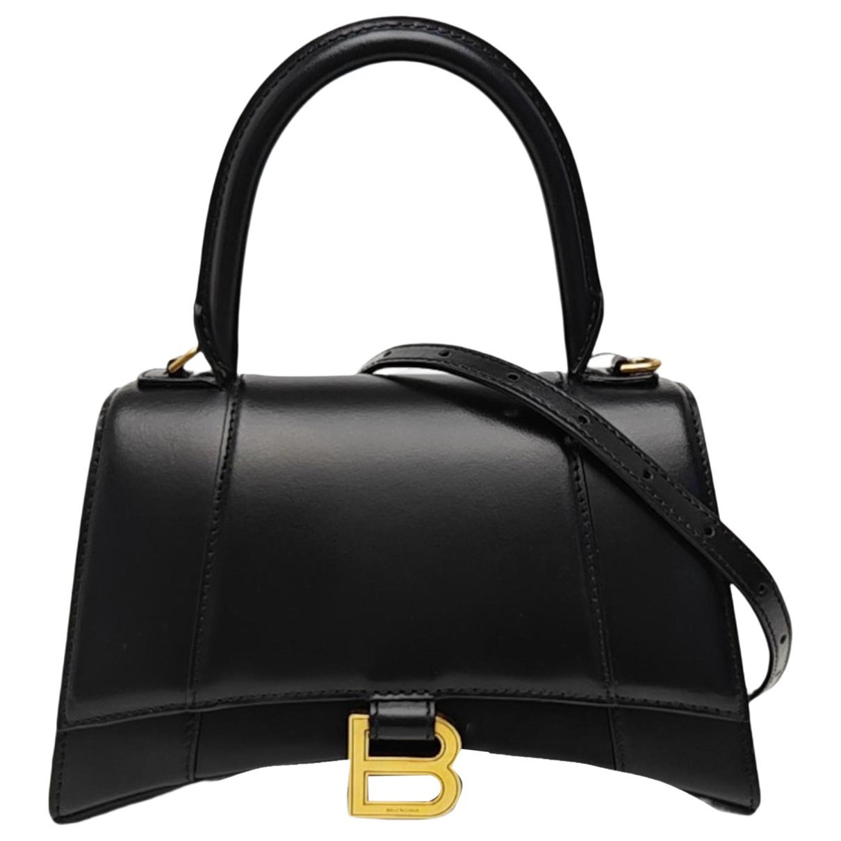 Hourglass leather handbag