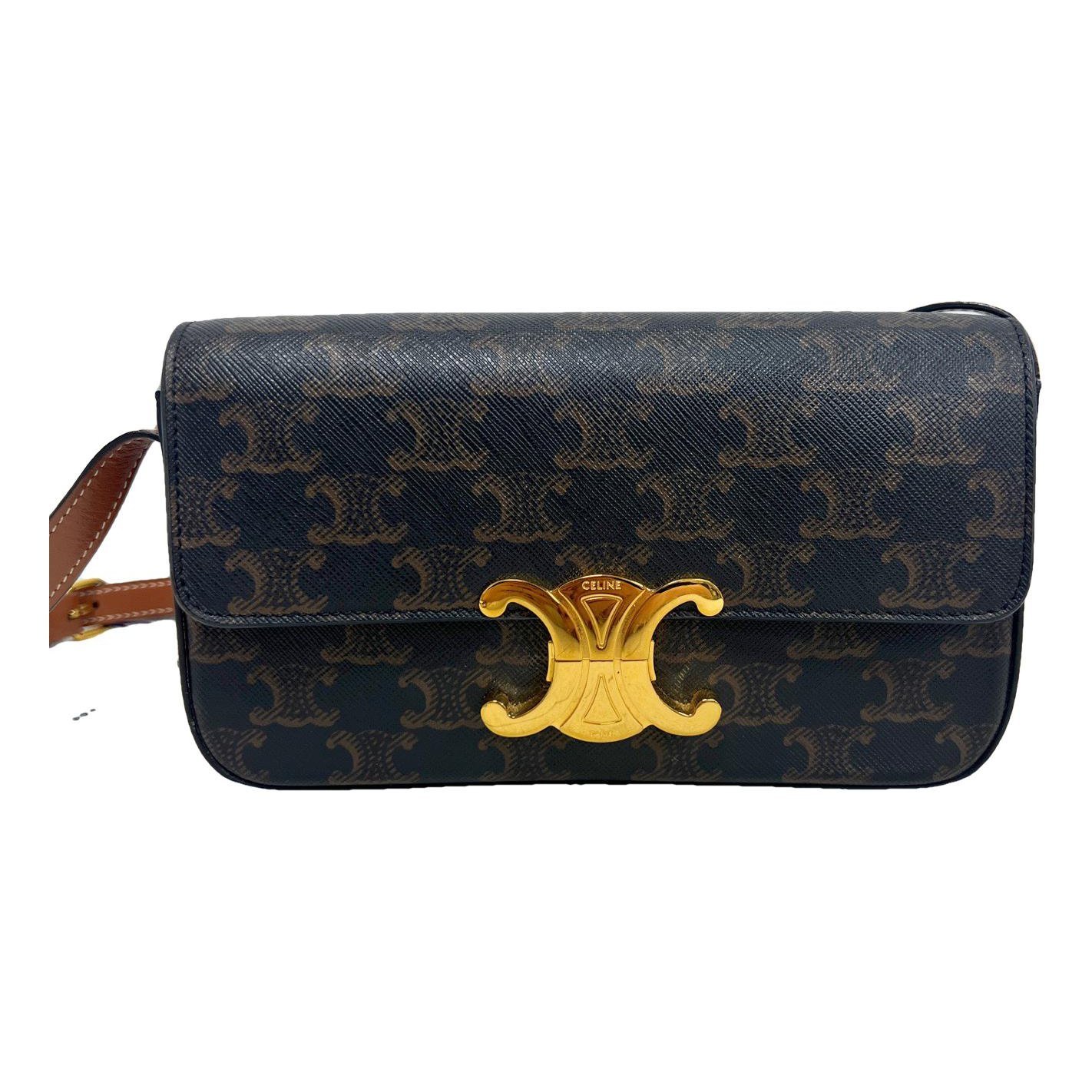 Triomphe chain leather crossbody bag