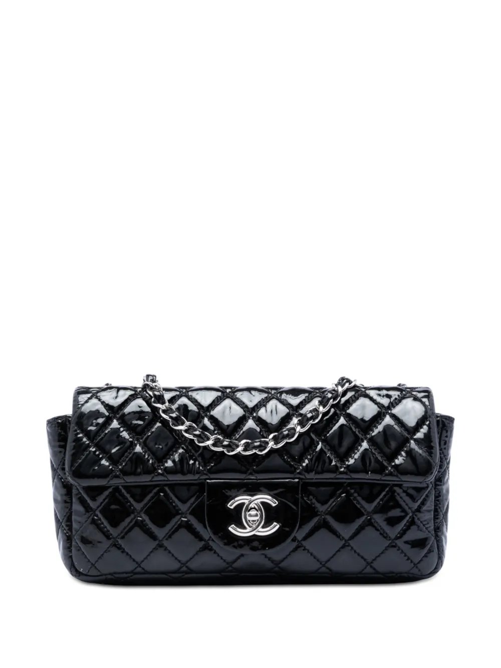 2008-2009 Quilted Patent East West Single Flap shoulder bag