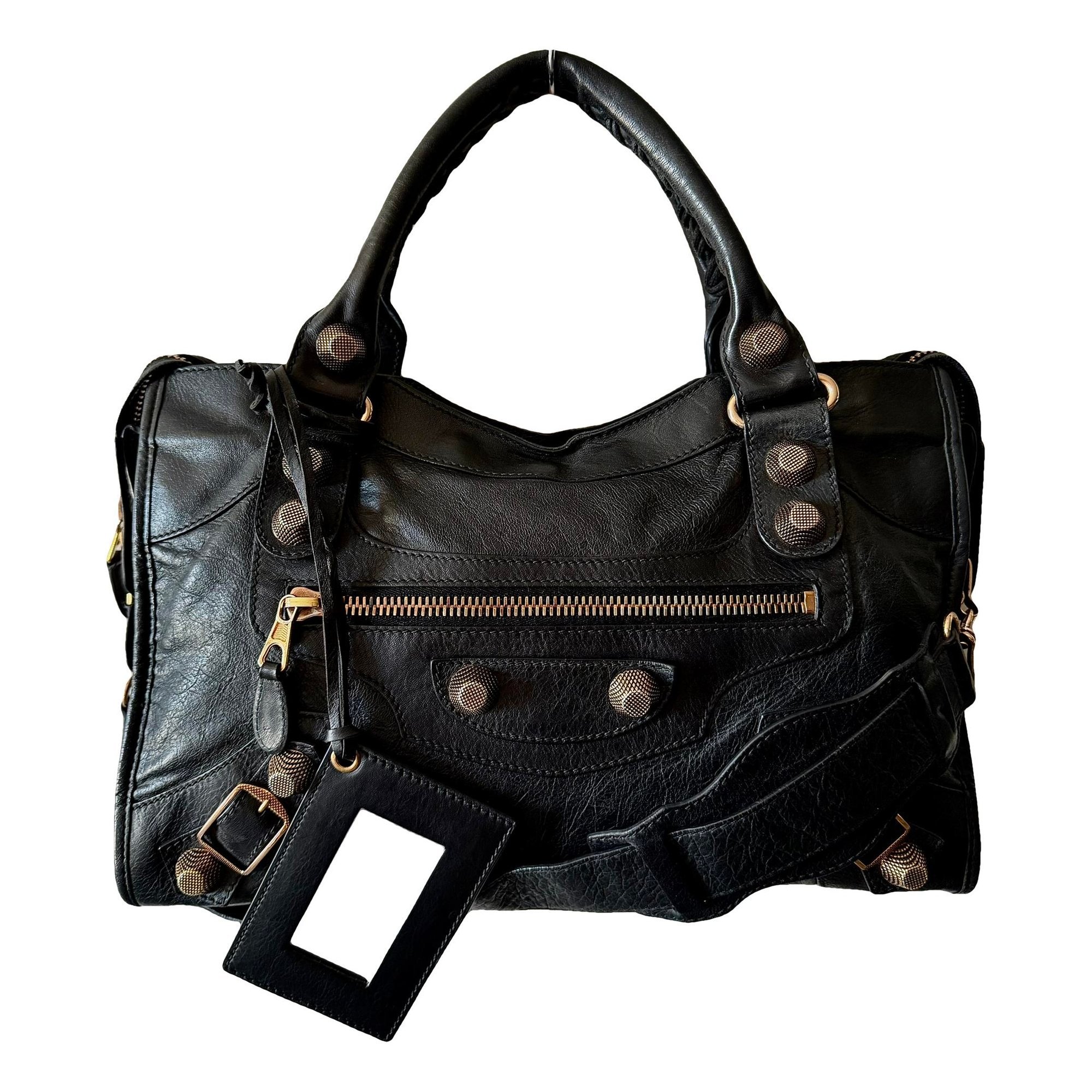 City leather handbag