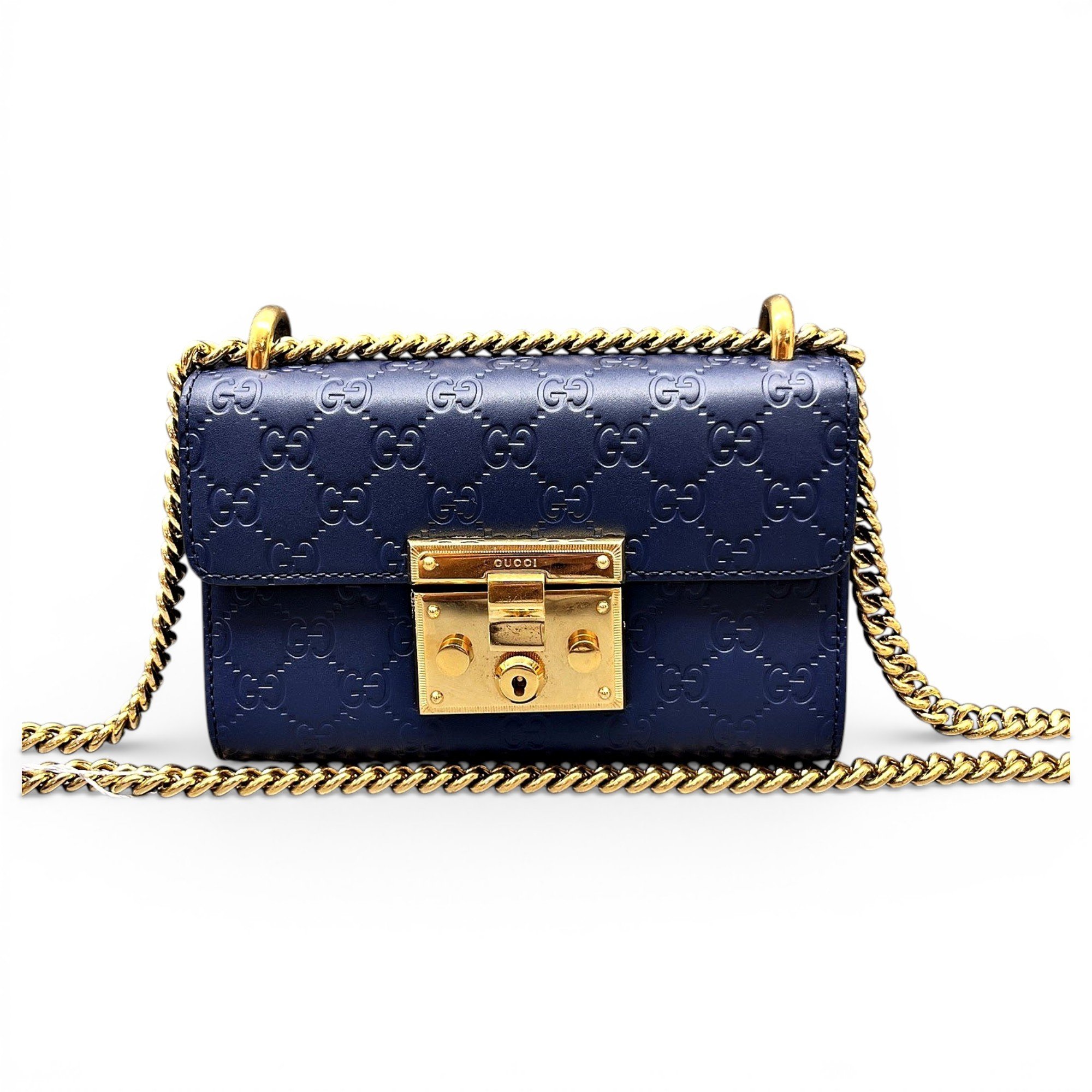 Padlock leather handbag