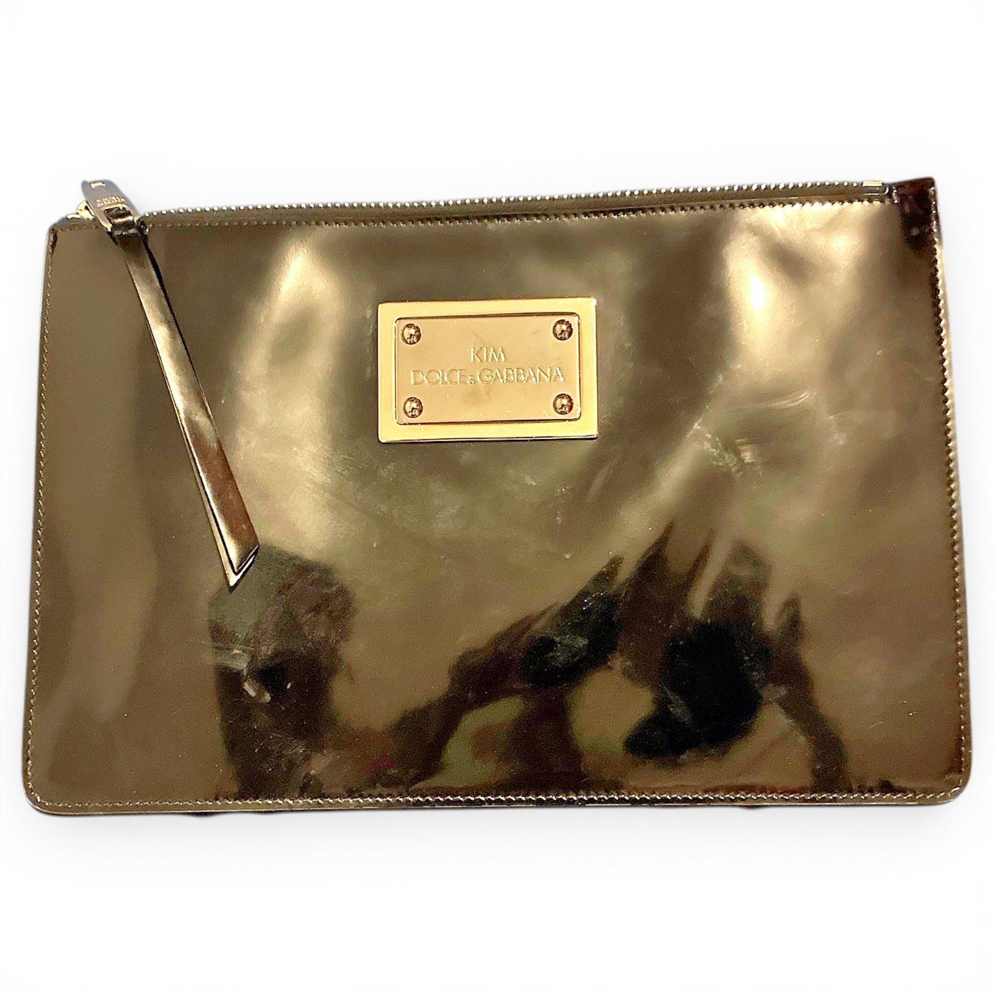 Patent leather clutch bag